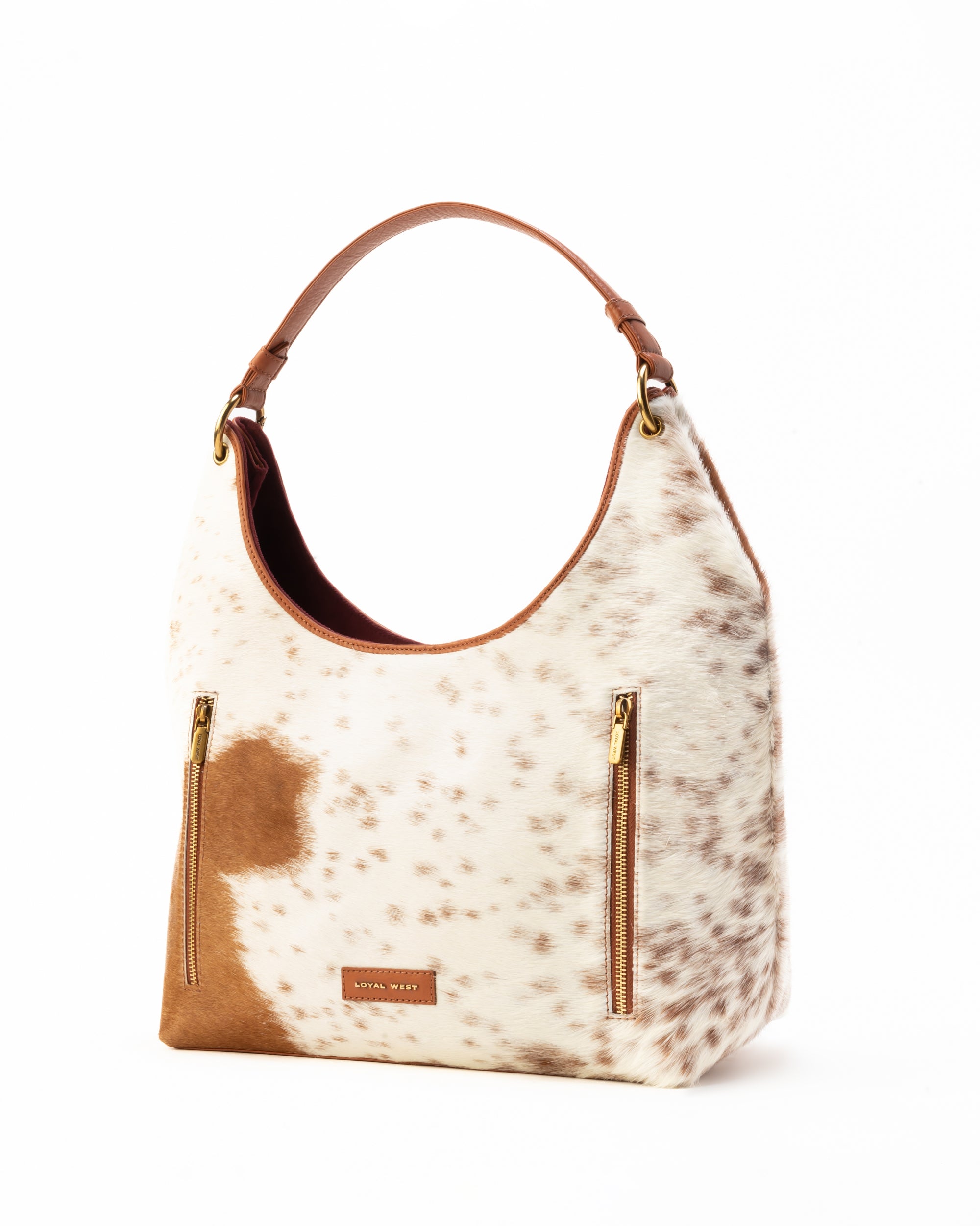LW Large Purse - In Brown &amp; White Cowhide &amp; Calfskin