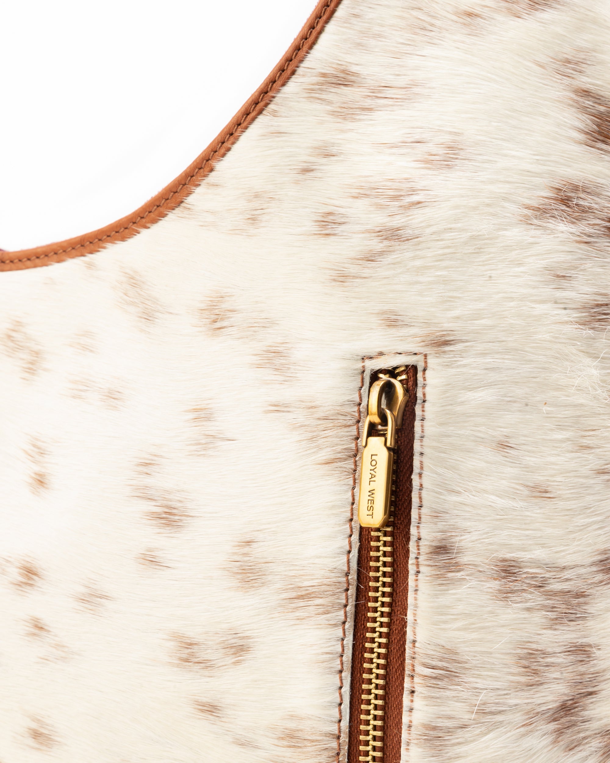 LW Large Purse - In Brown &amp; White Cowhide &amp; Calfskin