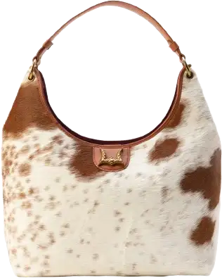 LW Large Purse - In Brown & White Cowhide & Calfskin