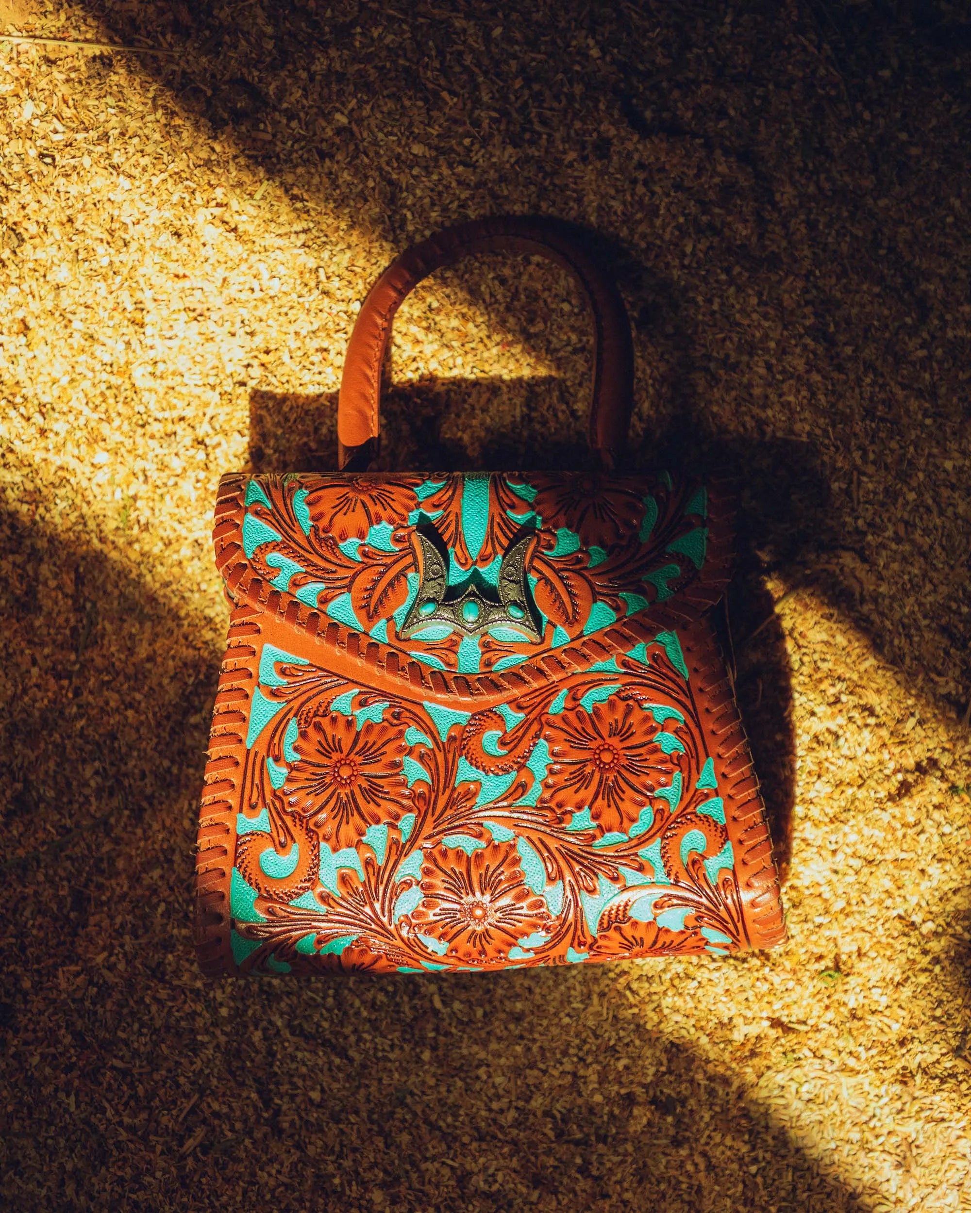 Leon Mini Handle Purse - Whiskey &amp; Water
