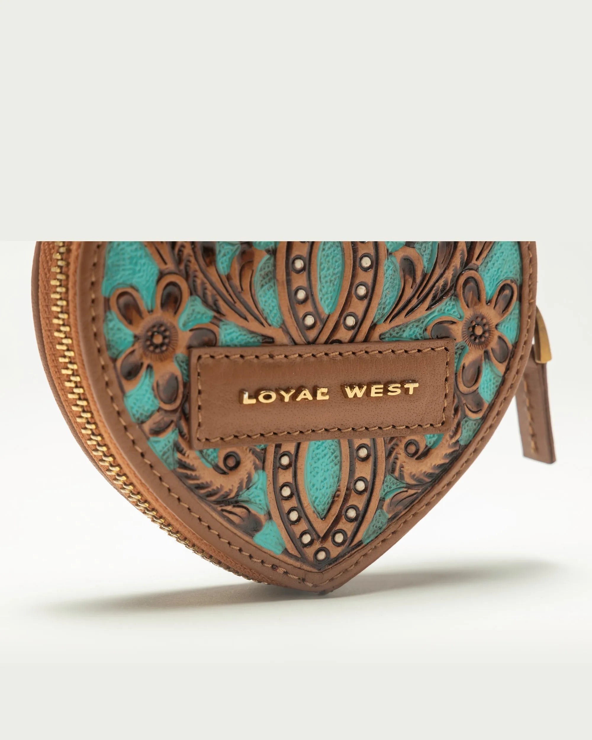 Cupid Coin Pouch Handtooled Leather - Whiskey &amp; Water
