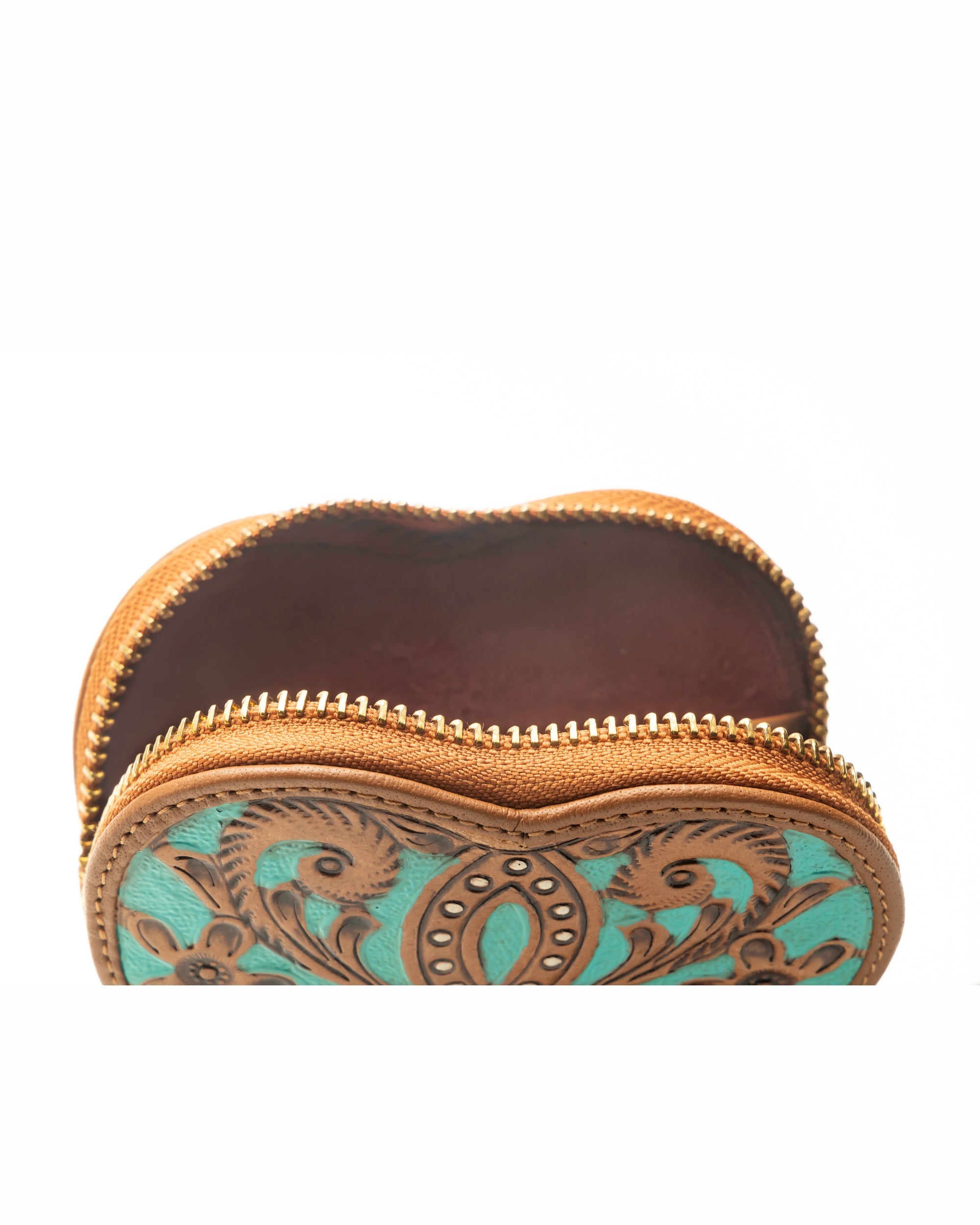 Cupid Coin Pouch Handtooled Leather - Whiskey &amp; Water