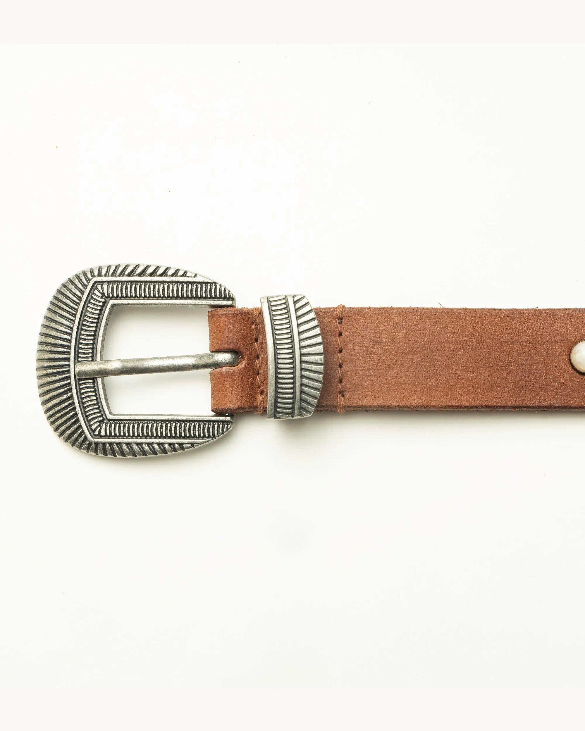 Midnight Ranger Leather Belt In Calfskin - Saddle Brown