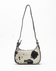 Dannia Medium Purse In Black & White Cowhide