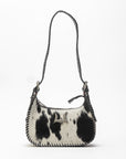 Dannia Medium Purse In Black & White Cowhide
