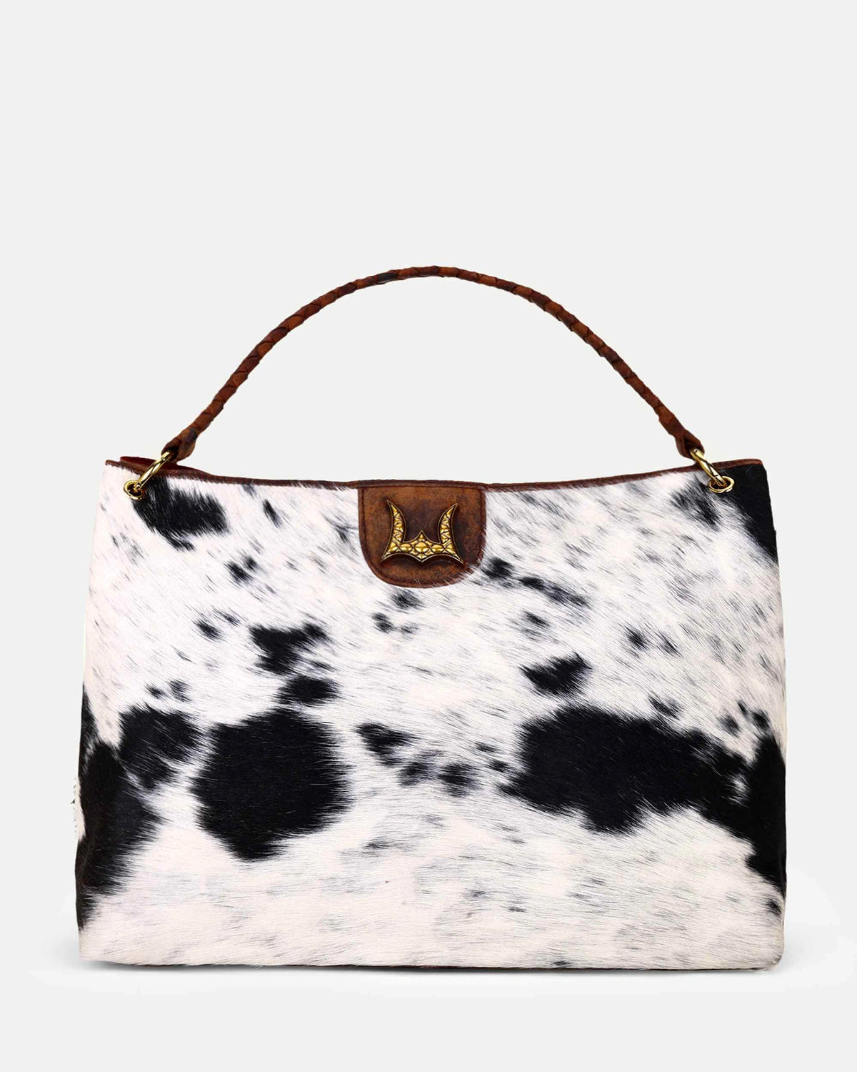 Lw Large Hobo Bag In Black &amp; White Cowhide