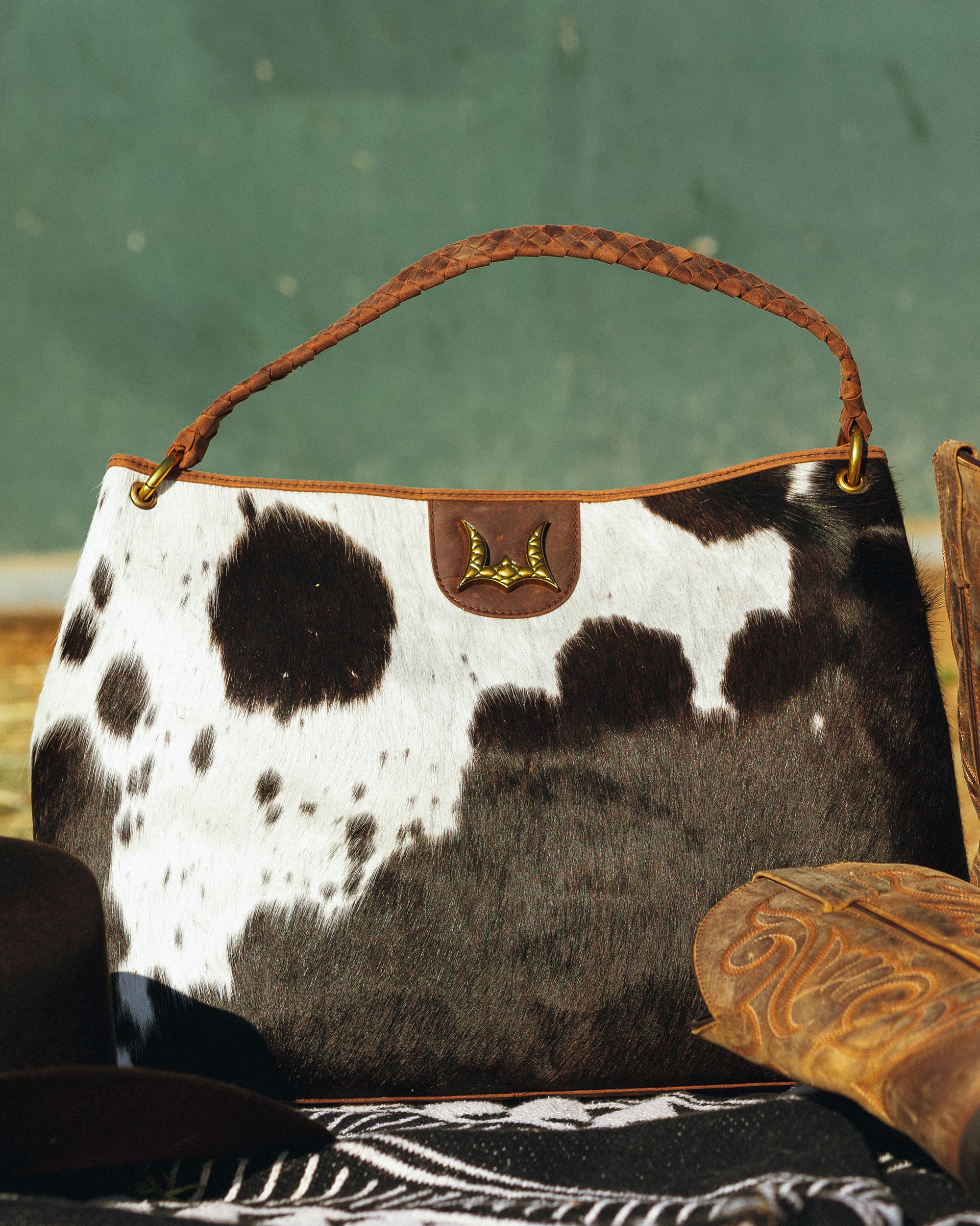 Lw Large Hobo Bag In Black & White Cowhide – Loyal West Retail