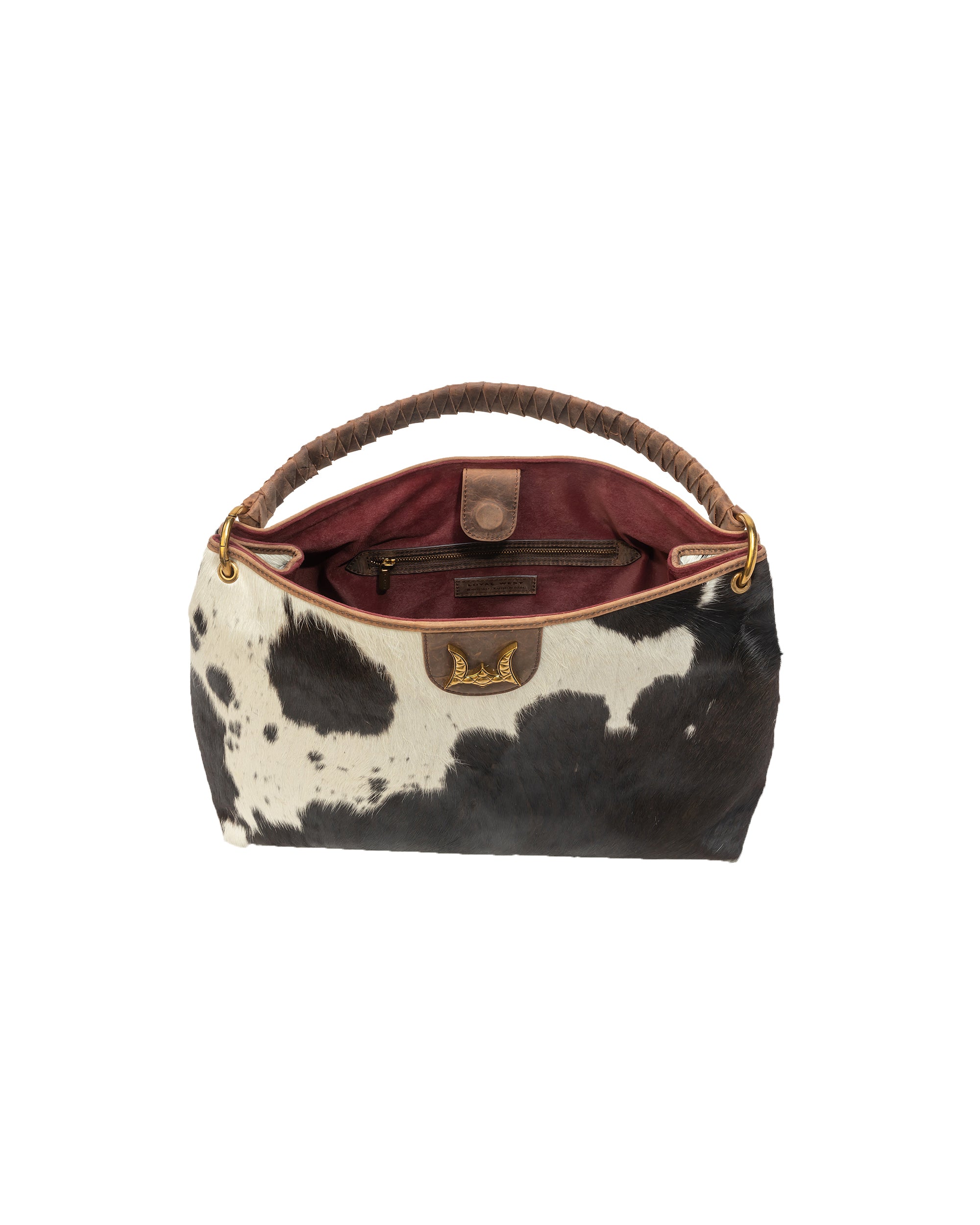 Lw Large Hobo Bag In Black & White Cowhide – Loyal West Retail