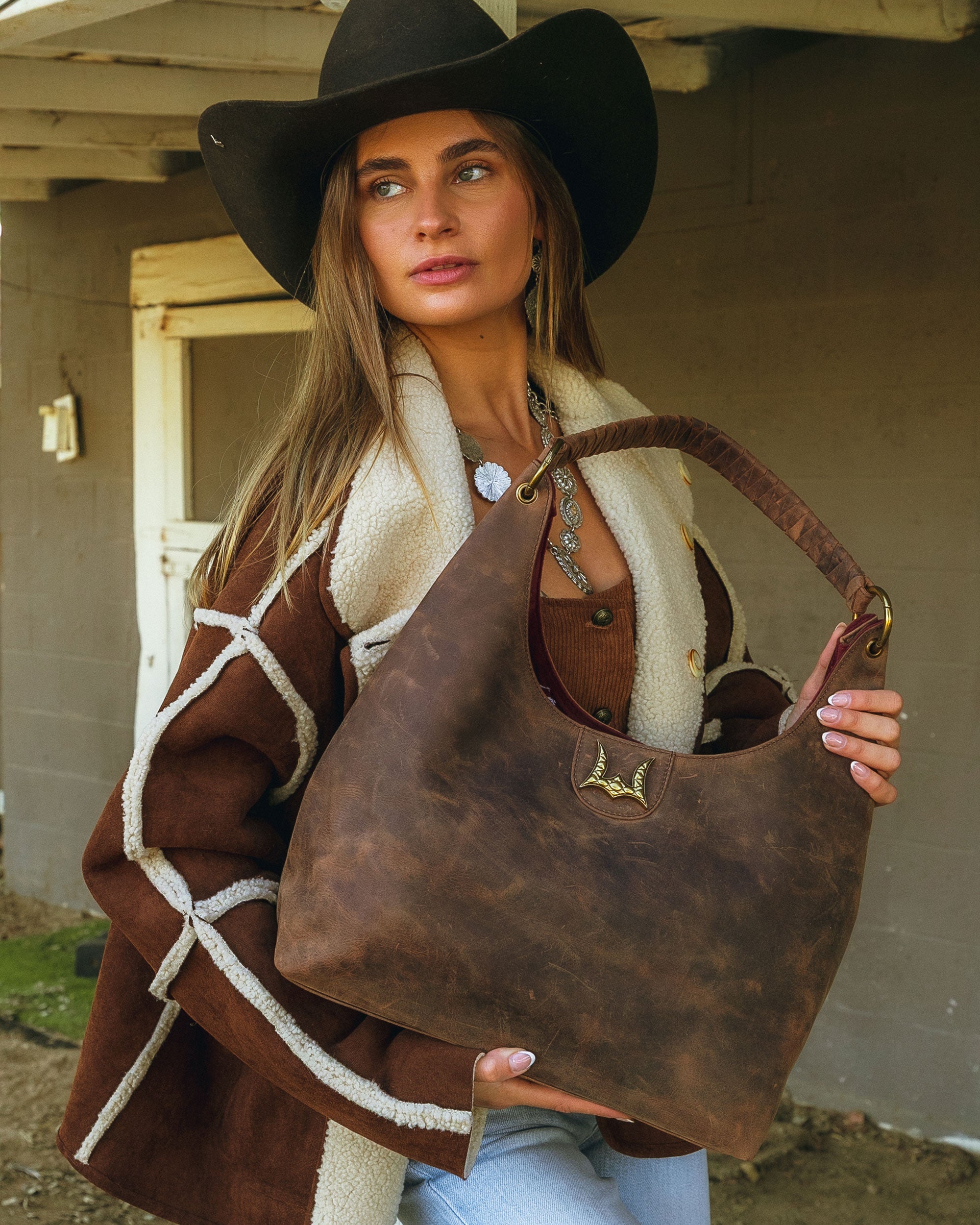 Lw Large Purse In Brunette Leather