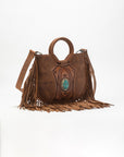 Sedona Tassle Bag In Saddle Brown