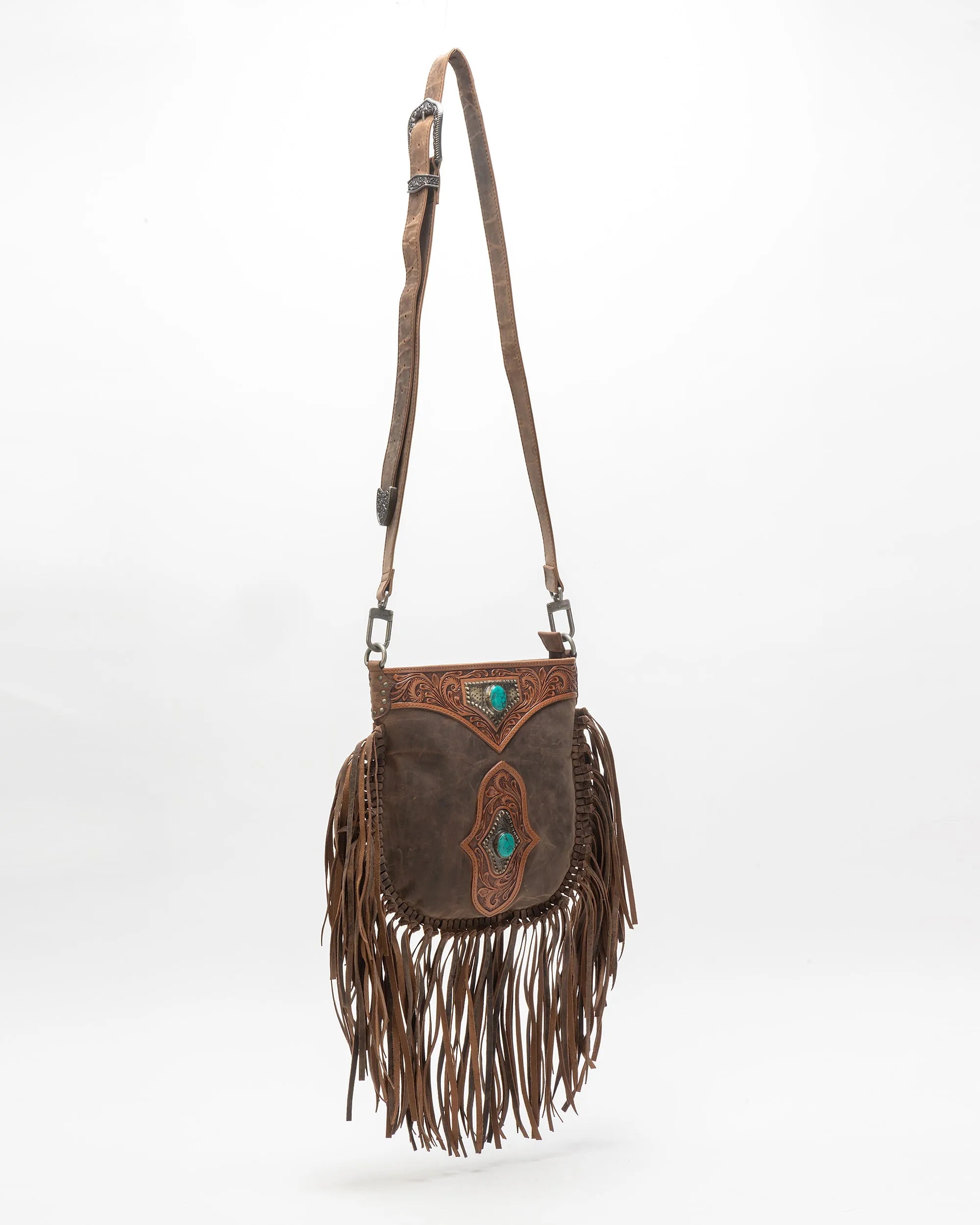 Mojave Tassle Bag In Brunette Leather