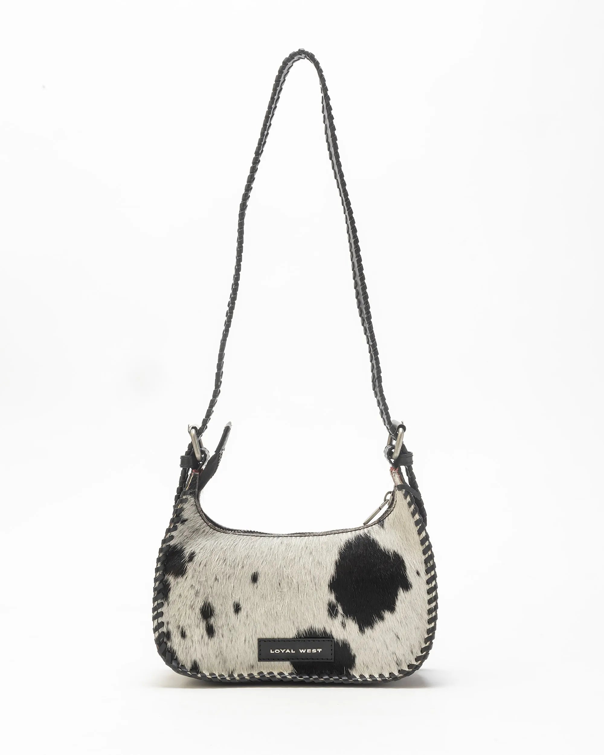Dannia Medium Purse In Black &amp; White Cowhide