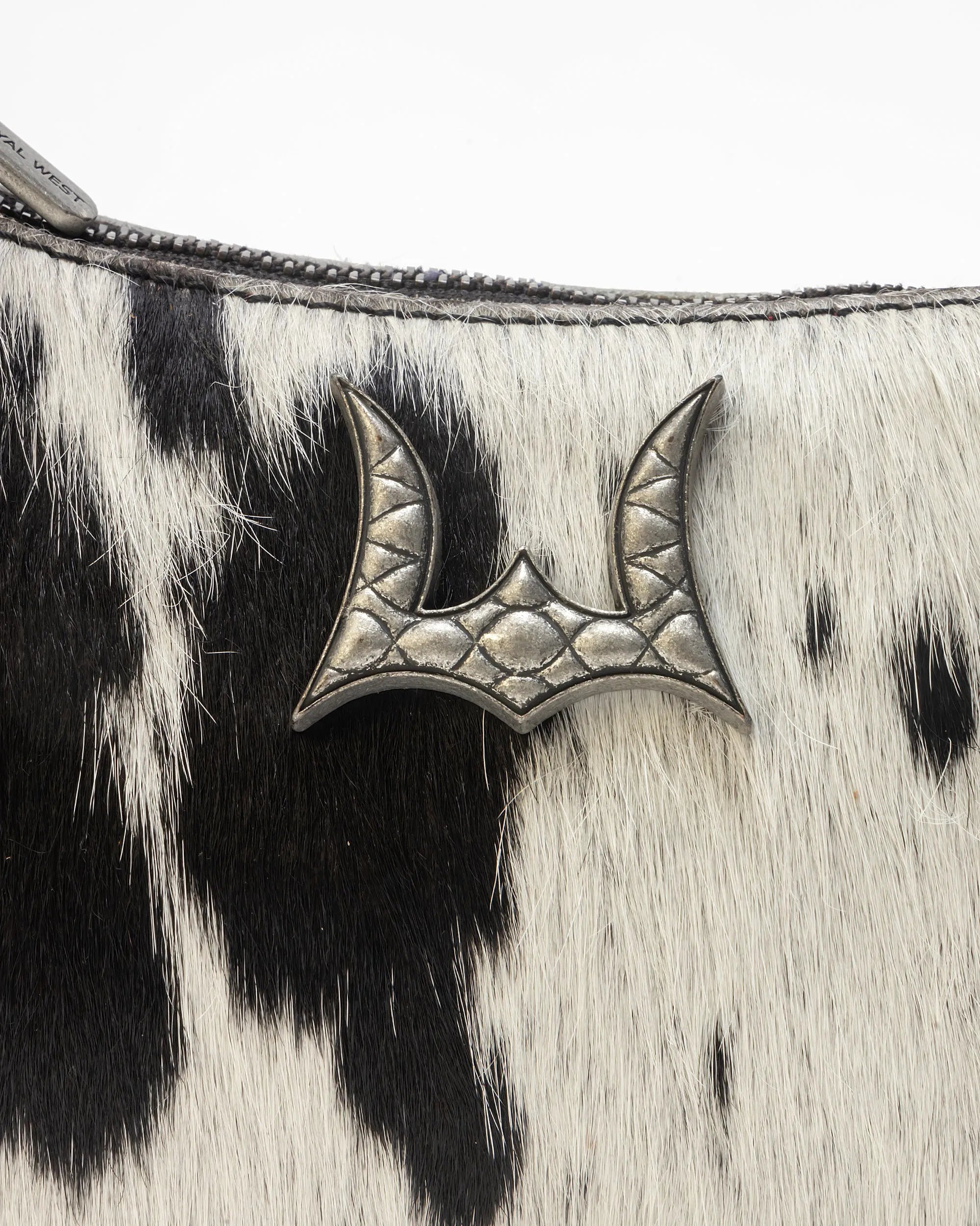 Dannia Medium Purse In Black &amp; White Cowhide