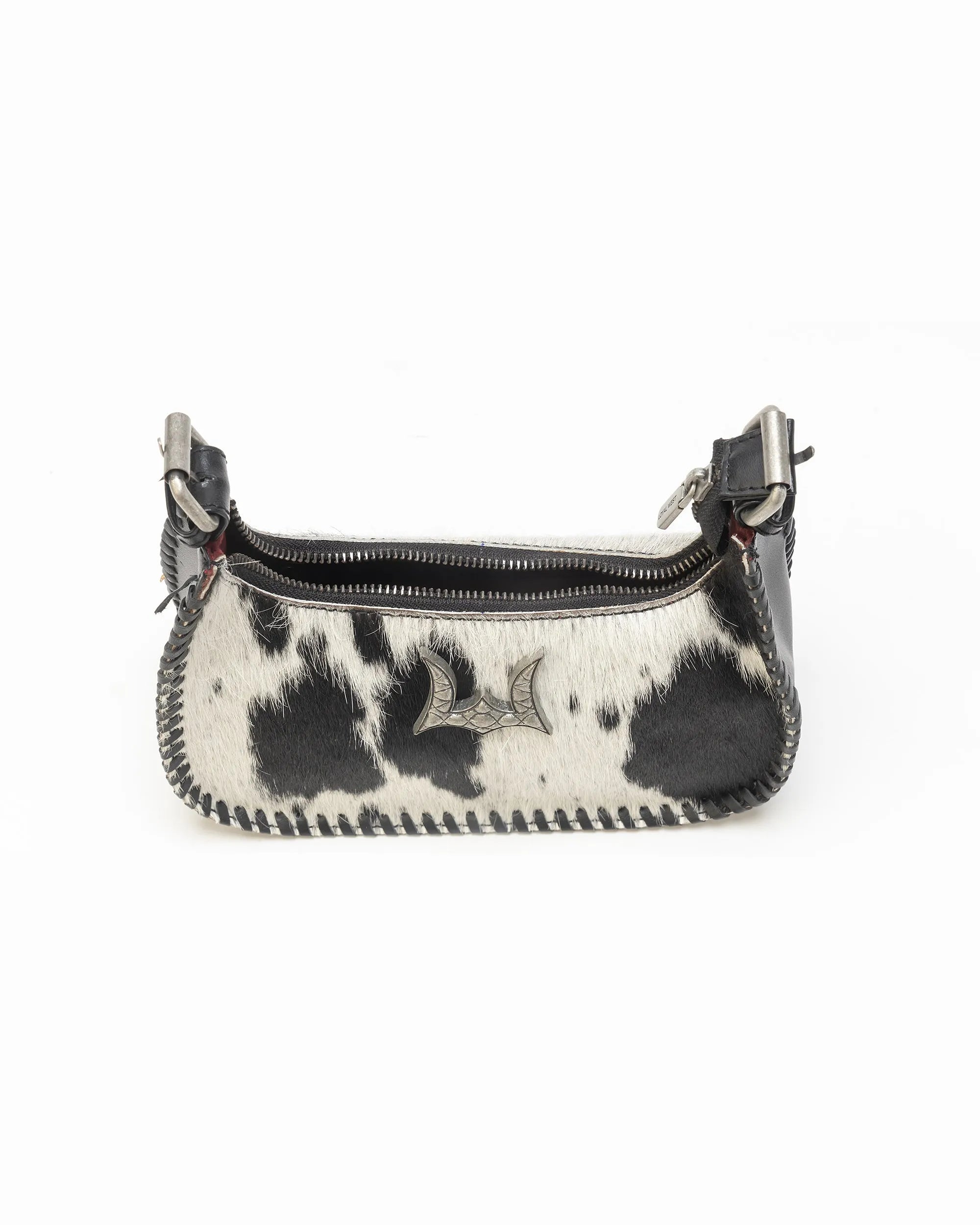 Dannia Medium Purse In Black &amp; White Cowhide