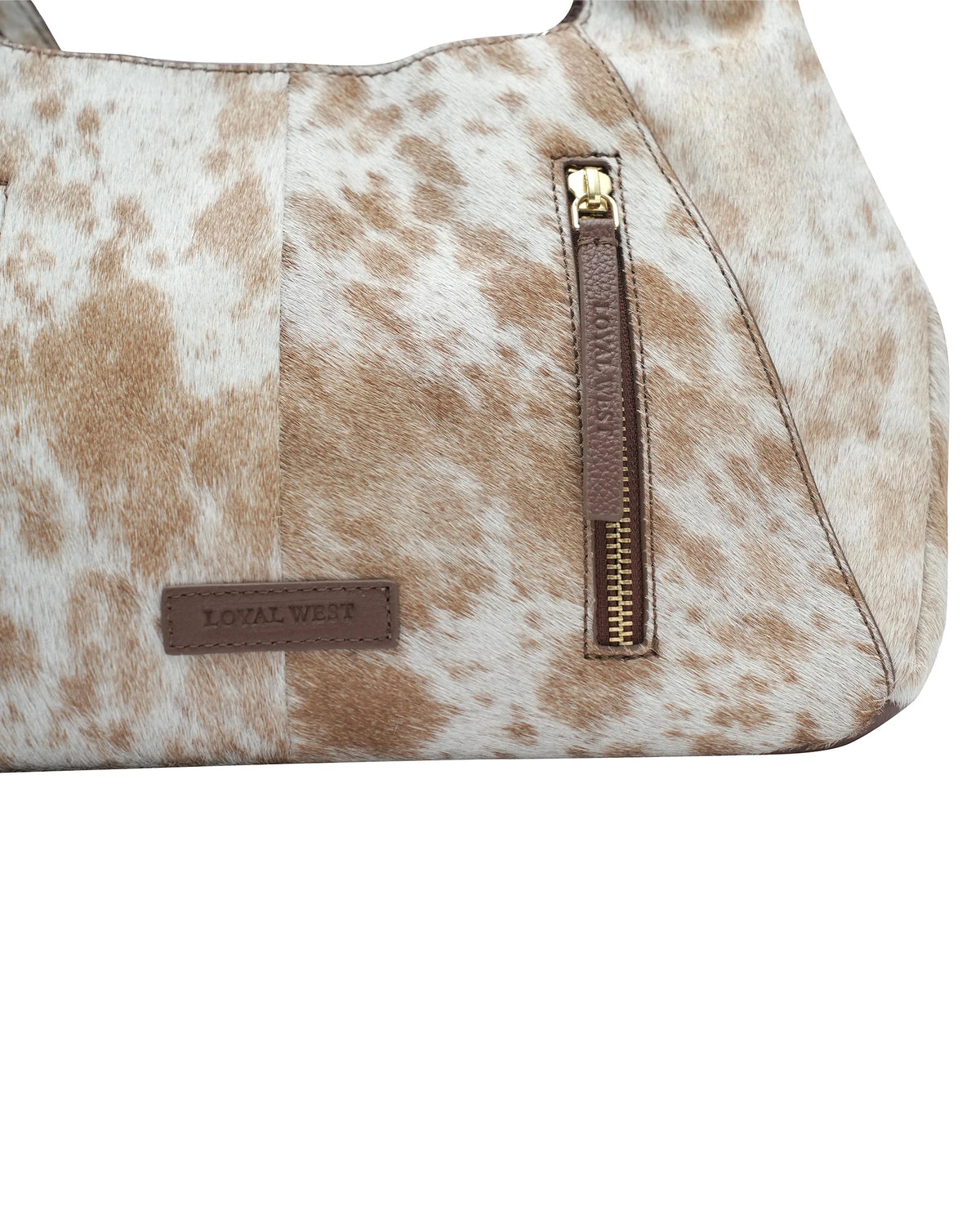 Vita Servans Hobo Bag - Brown &amp; White Cowhide