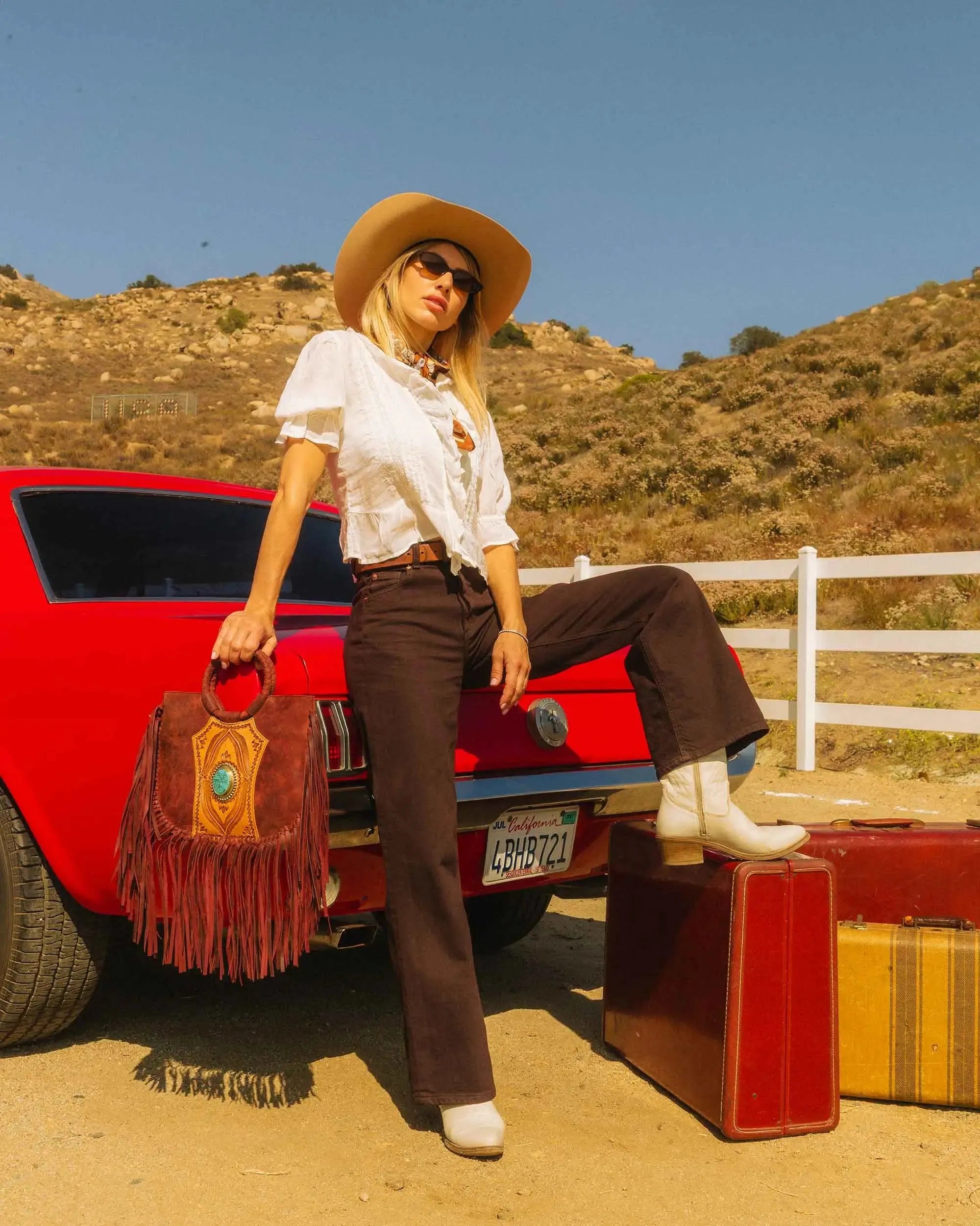 Sedona Tassle Bag - Oiled Ruby Leather