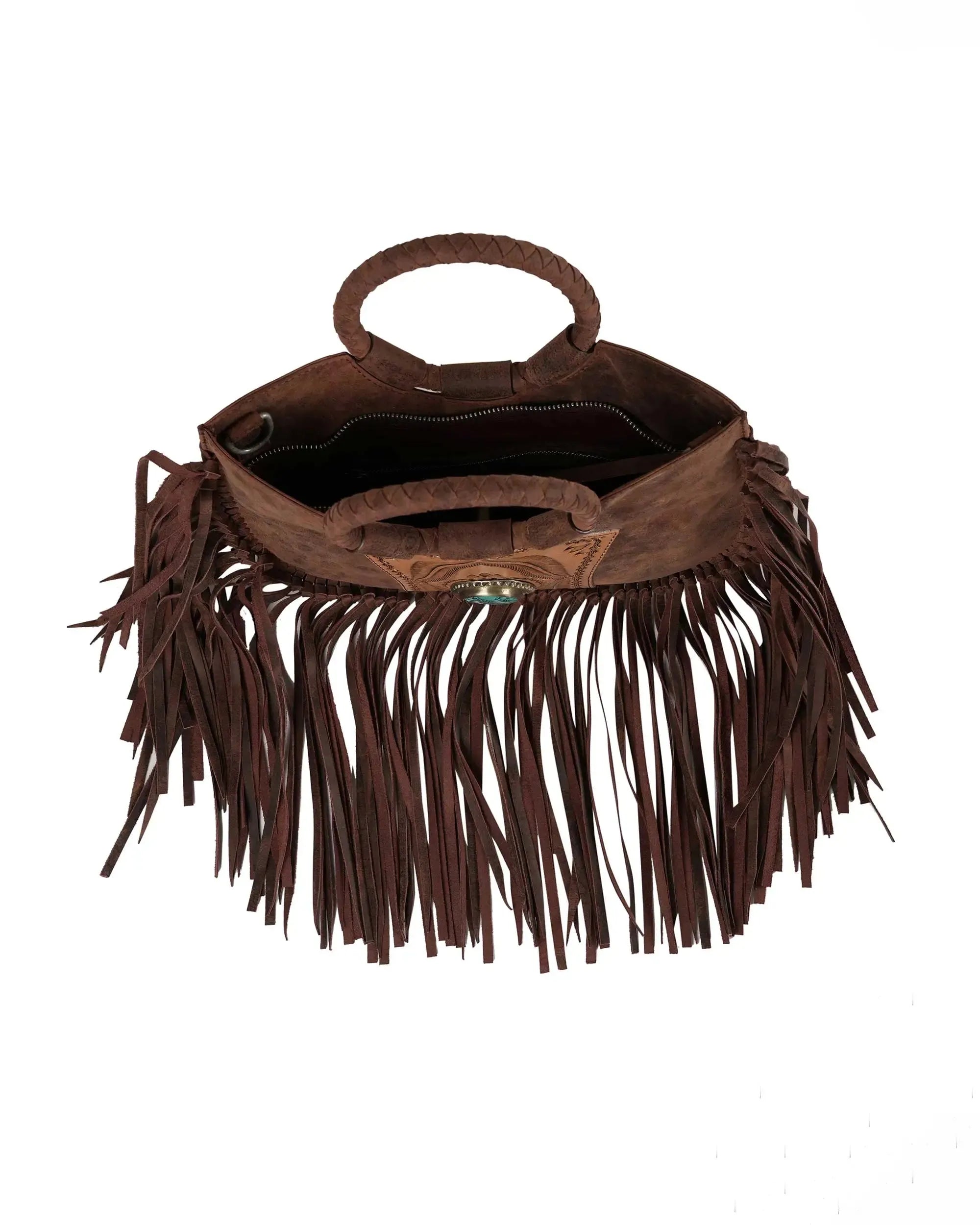Sedona Tassle Bag - Oiled Ruby Leather
