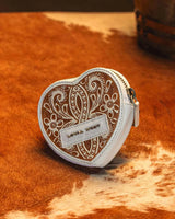 HandTooled Cupid Coin Pouch – Ivory Dust