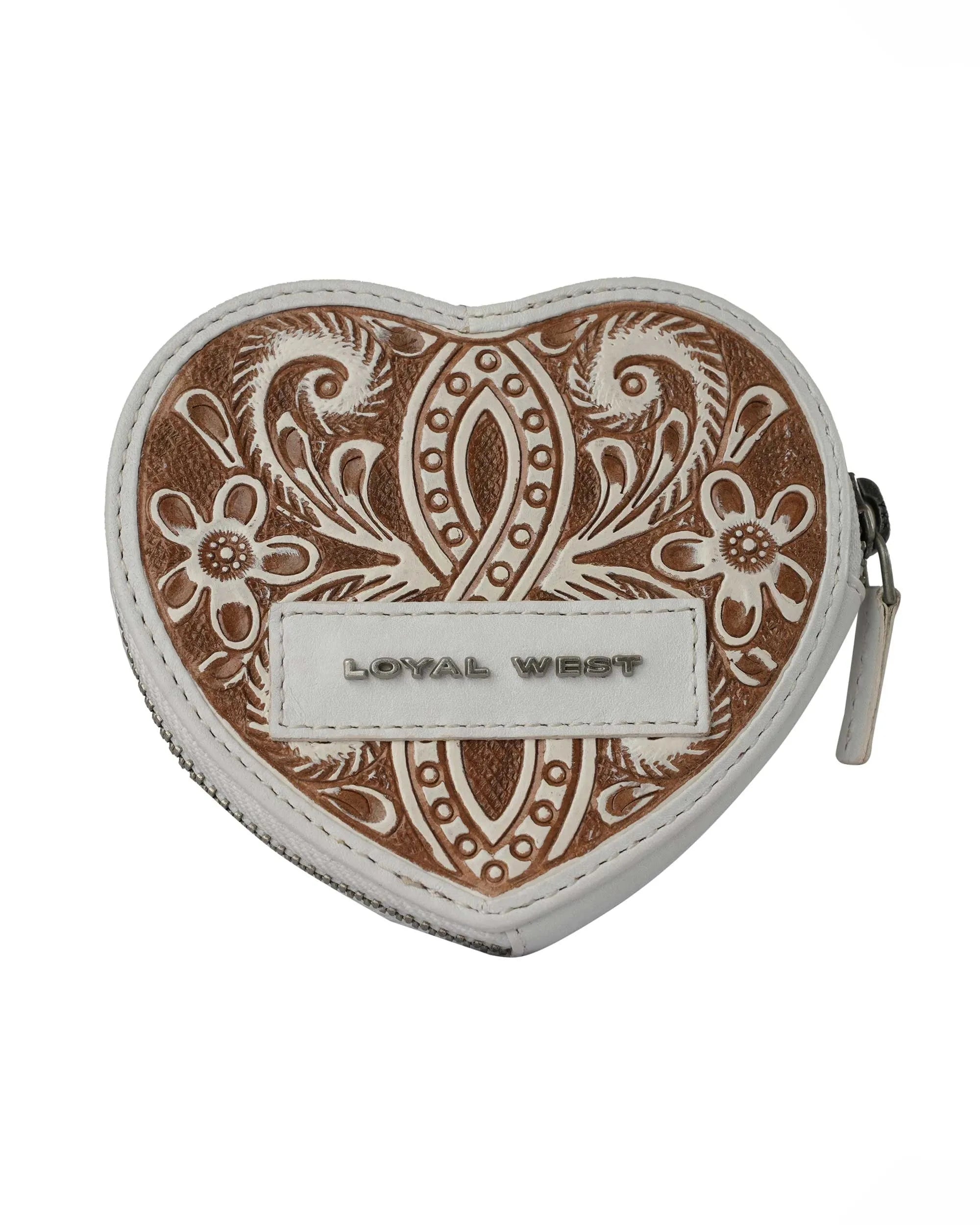 HandTooled Cupid Coin Pouch – Ivory Dust