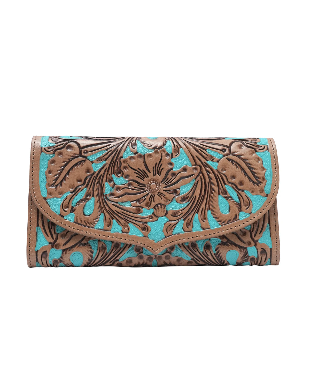 Handtooled Gloriana Wallet – Whiskey & Water
