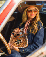 HANDTOOLED DANNIA MEDIUM PURSE – CHECKERED EDITION