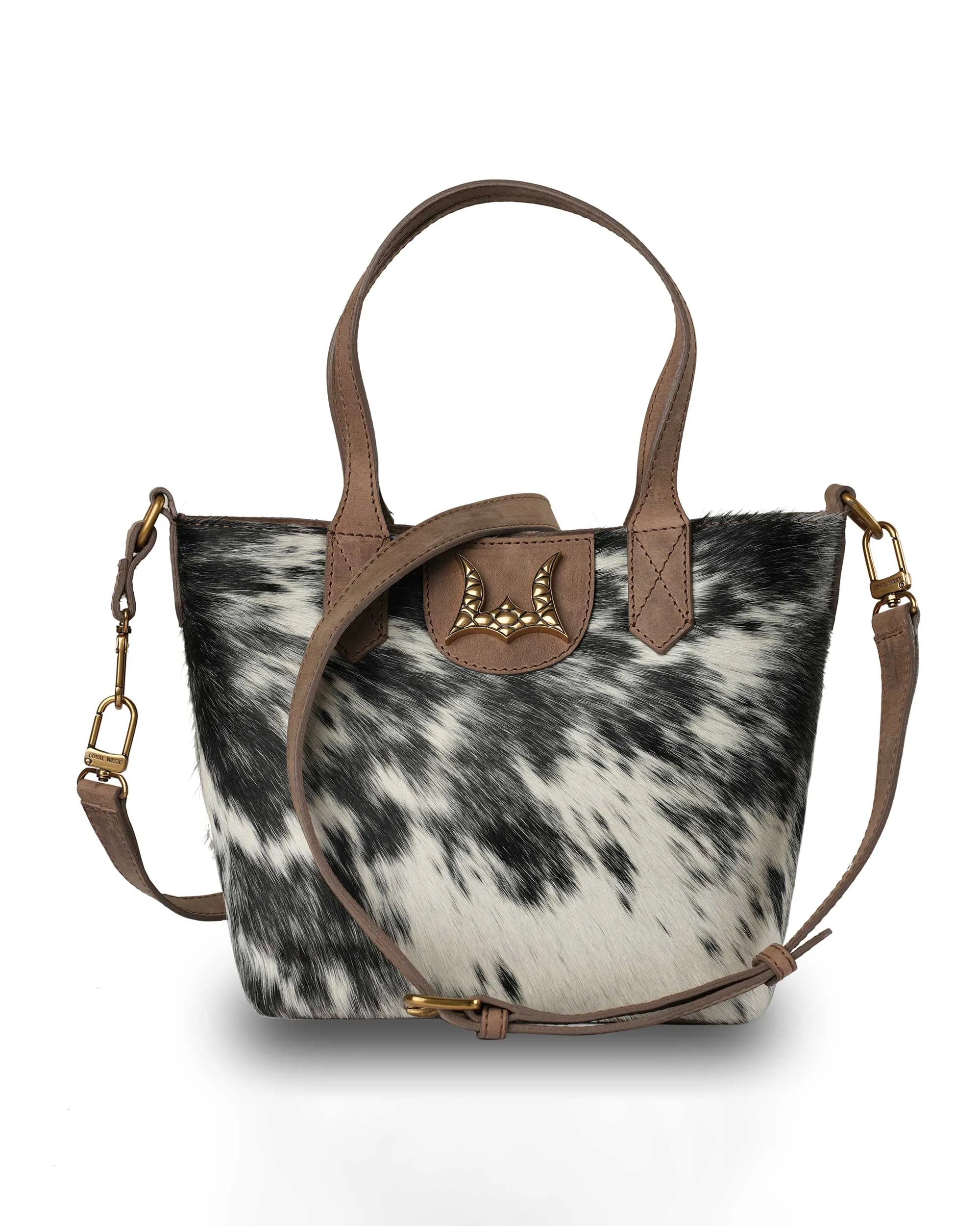 Dakota Medium CrossBody - Black &amp; White Cowhide