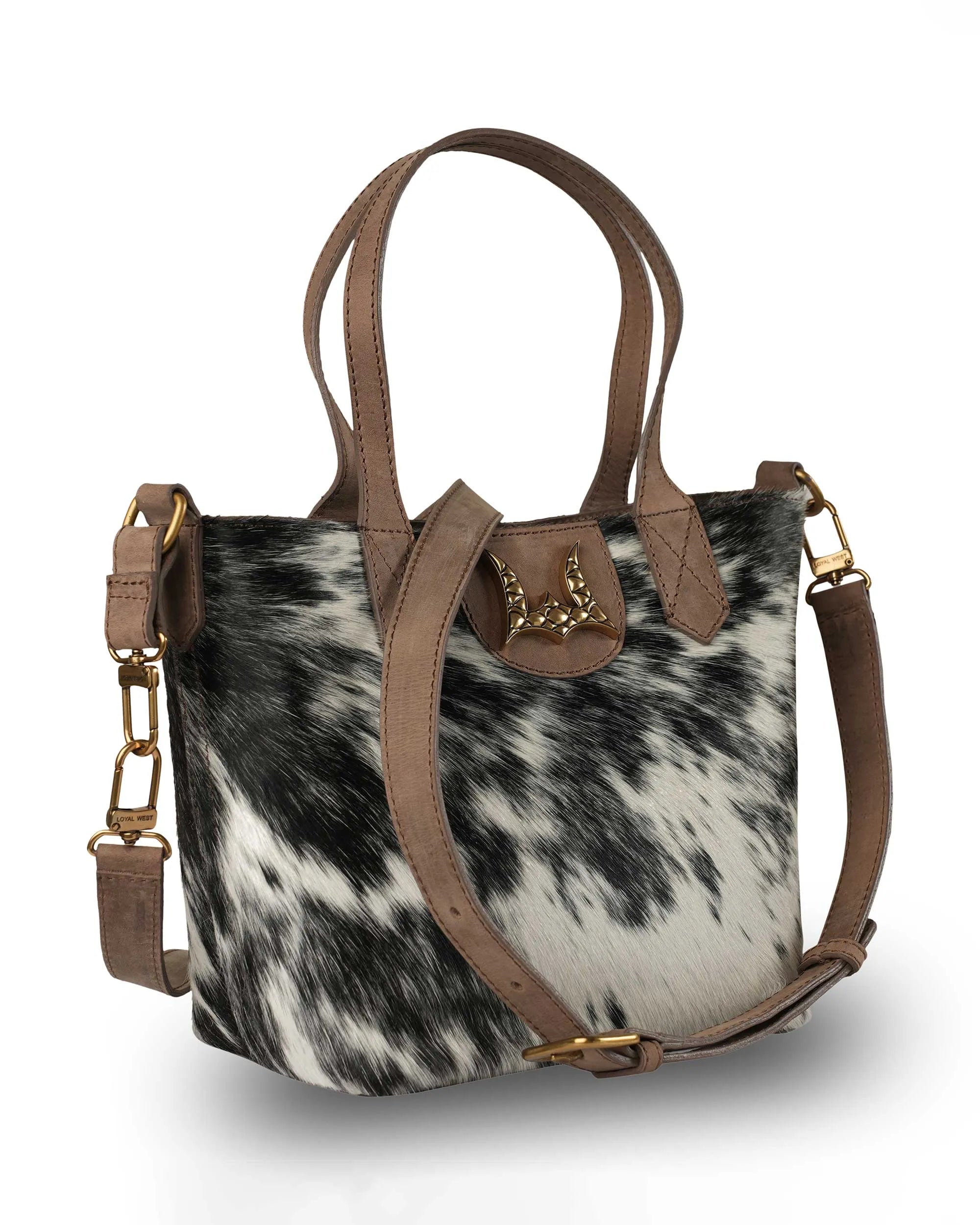 Dakota Medium CrossBody - Black &amp; White Cowhide