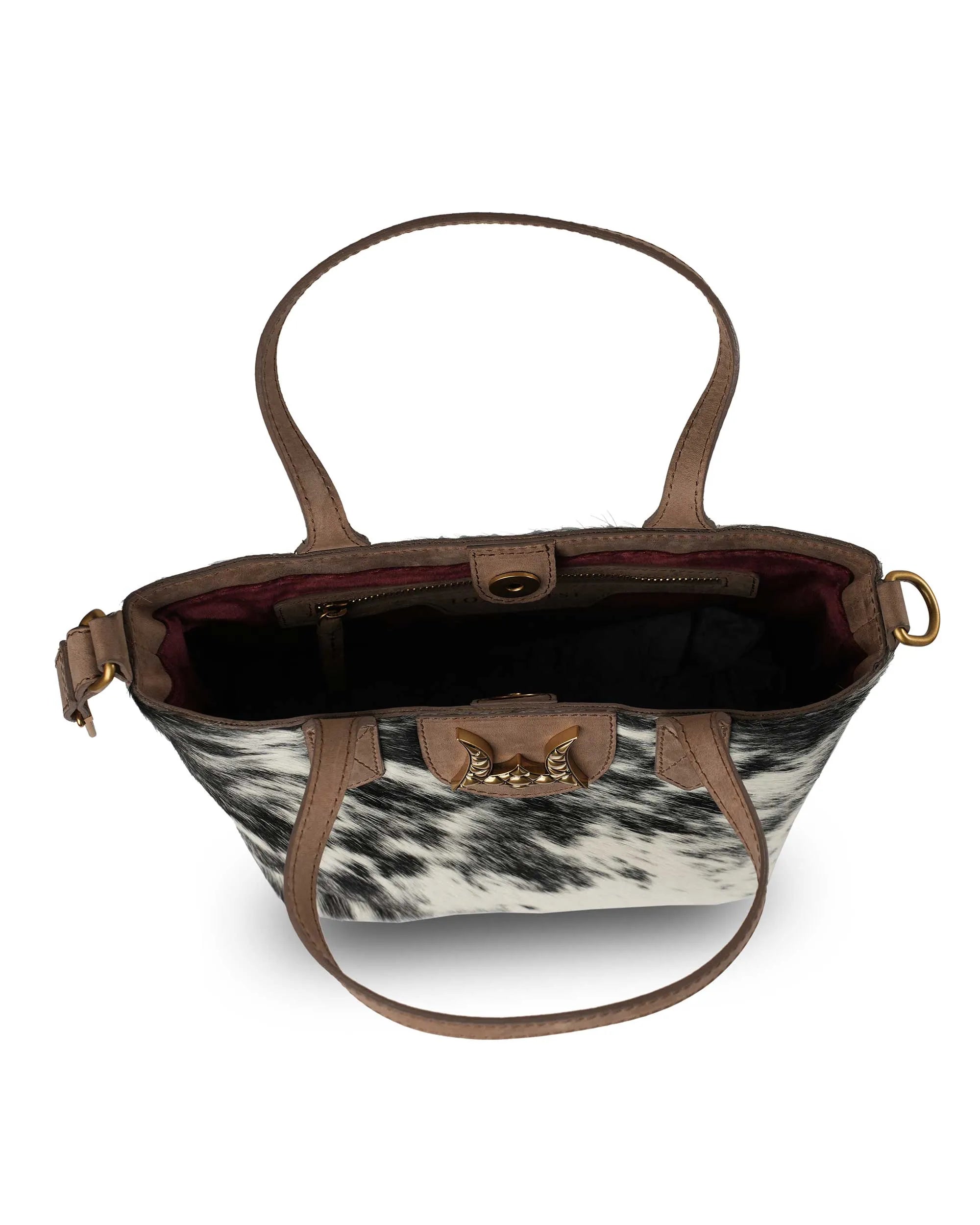 Dakota Medium CrossBody - Black &amp; White Cowhide