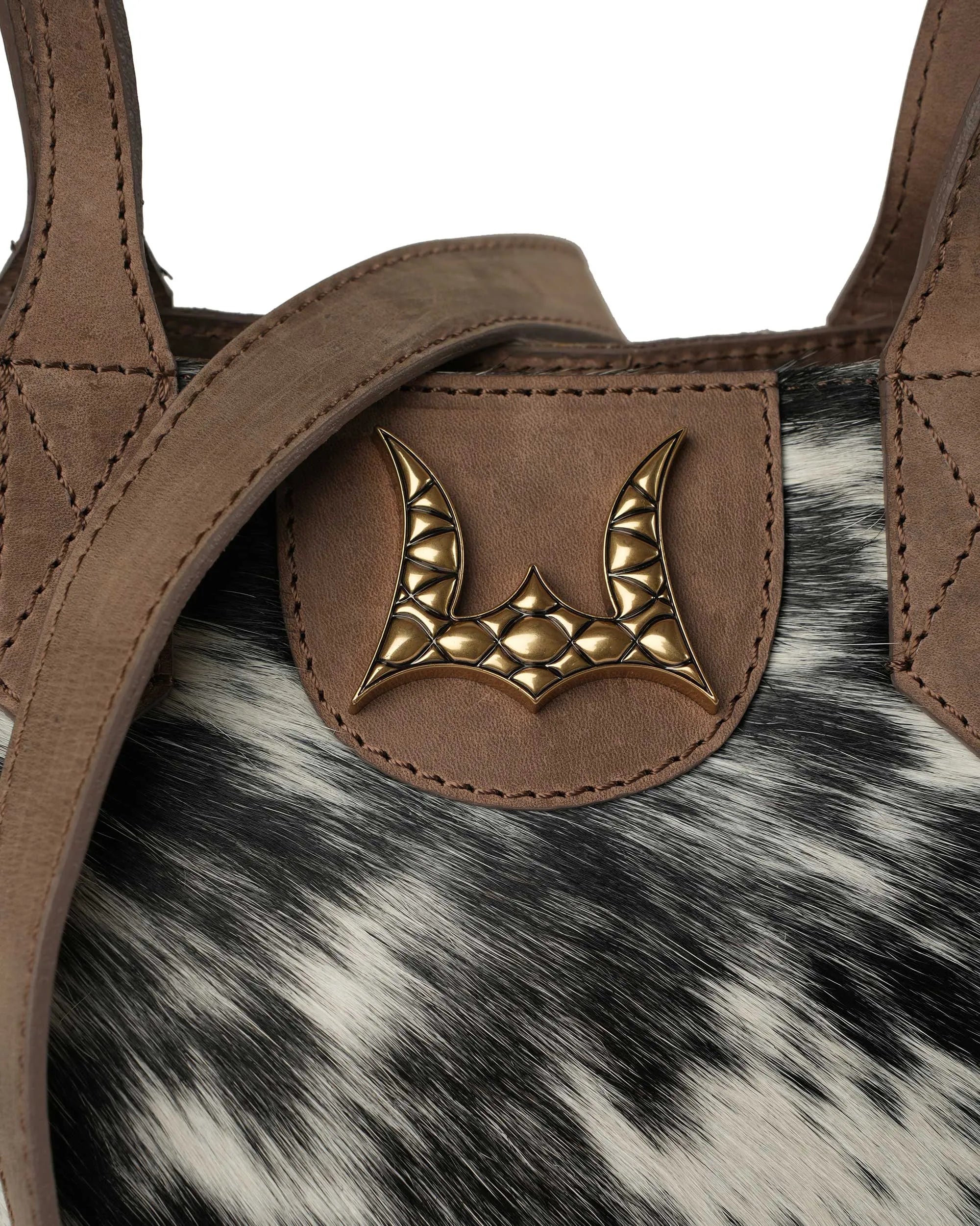 Dakota Medium CrossBody - Black &amp; White Cowhide