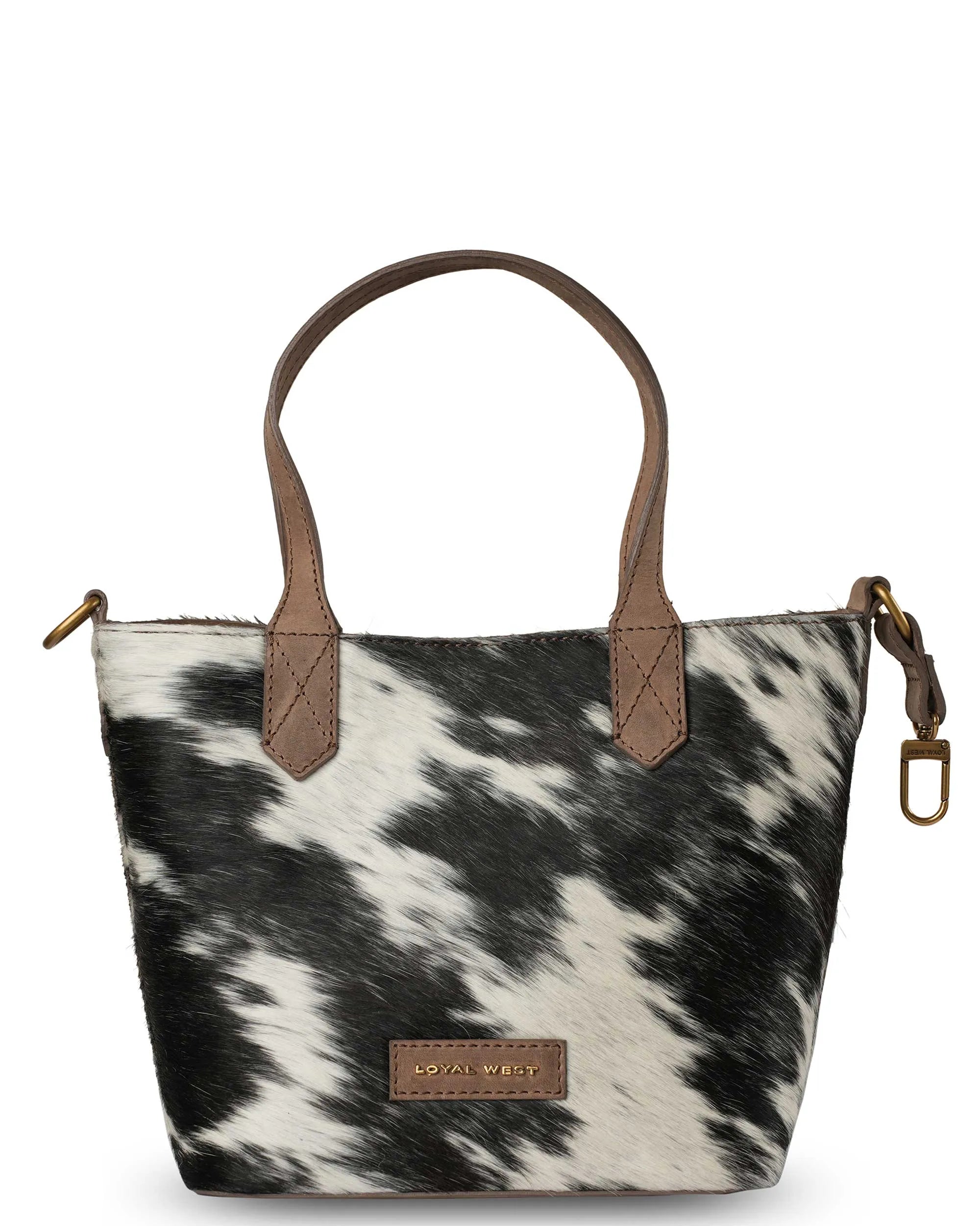 Dakota Medium CrossBody - Black &amp; White Cowhide