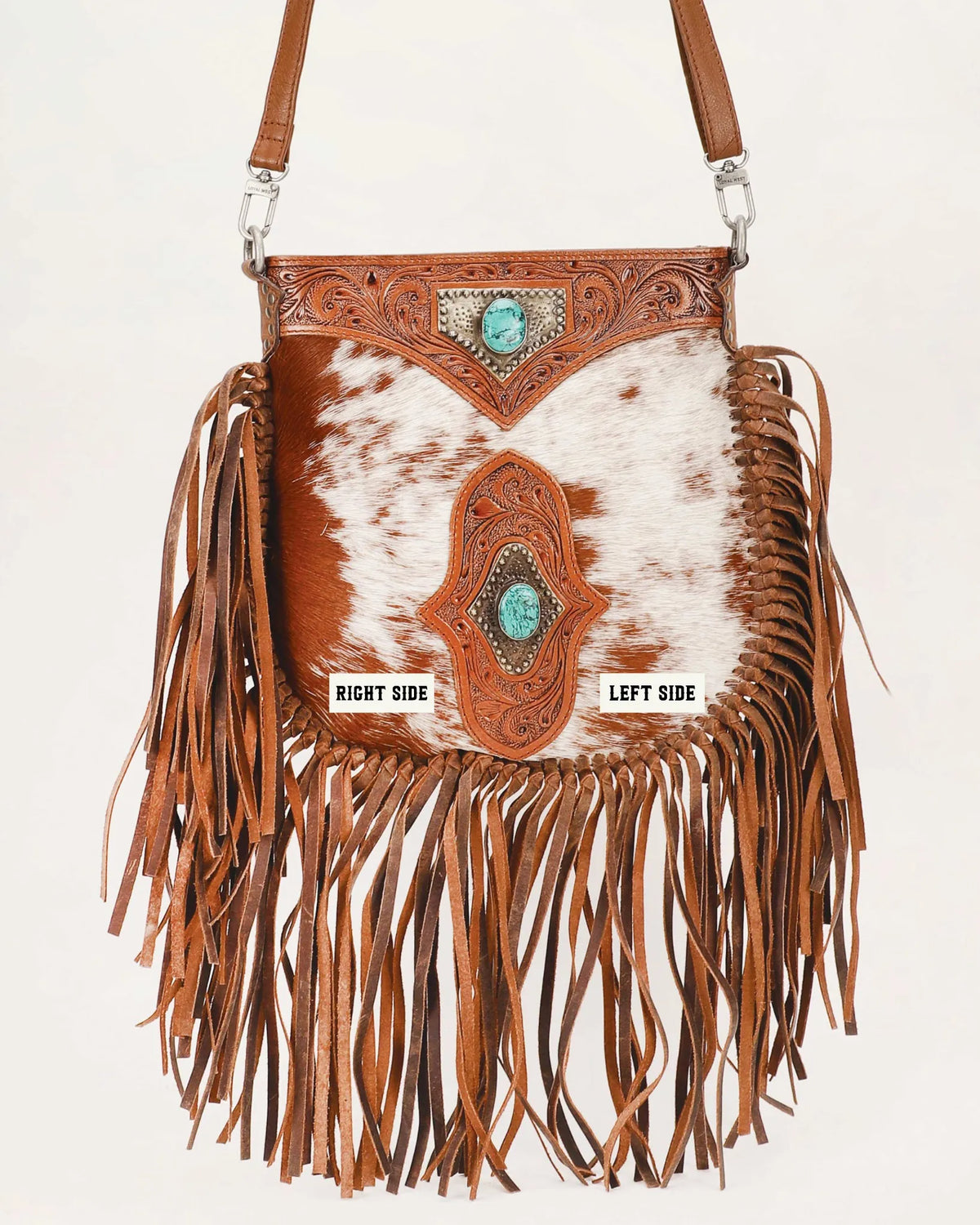 Mojave Tassle Bag - Brown & White Cowhide