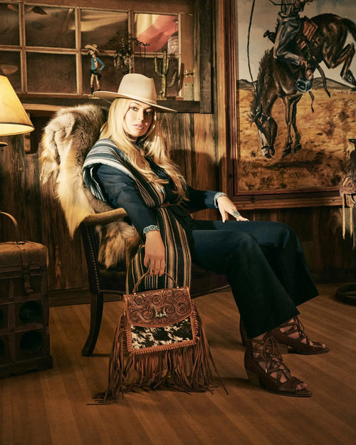 Classic Flap Medium Tassle Bag Cowhide And Calfskin