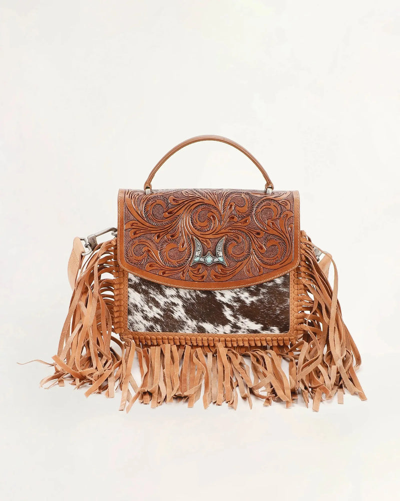 Classic Flap Medium Tassle Bag Cowhide And Calfskin