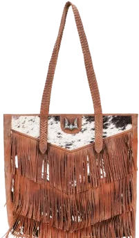 Hide And Fringe Large Cowhide Purse