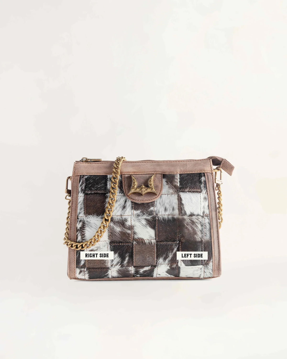Lw Scrappy Medium Chainbag IN COWHIDE AND BROWN CALFSKIN