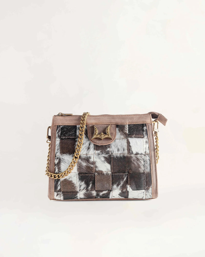 Lw Scrappy Medium Chainbag IN COWHIDE AND BROWN CALFSKIN