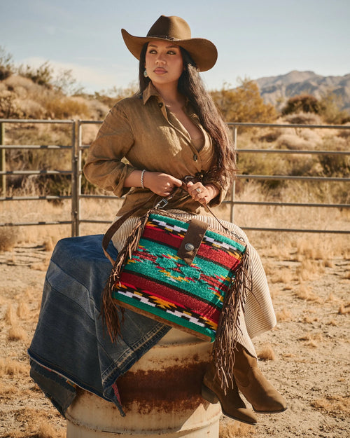 Long Chap Cowhide Tassle Bag