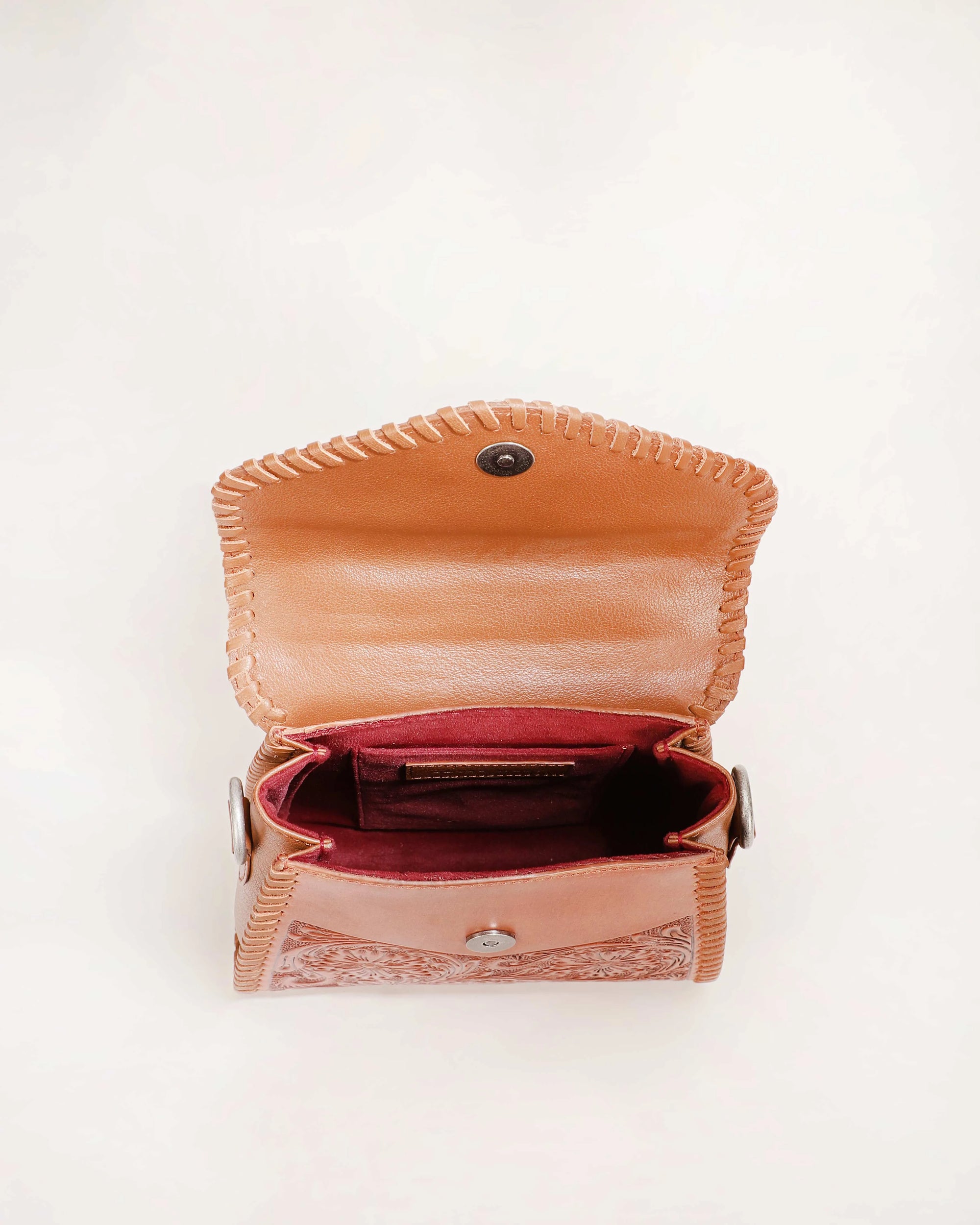 Leon Mini Handle Purse - Brown