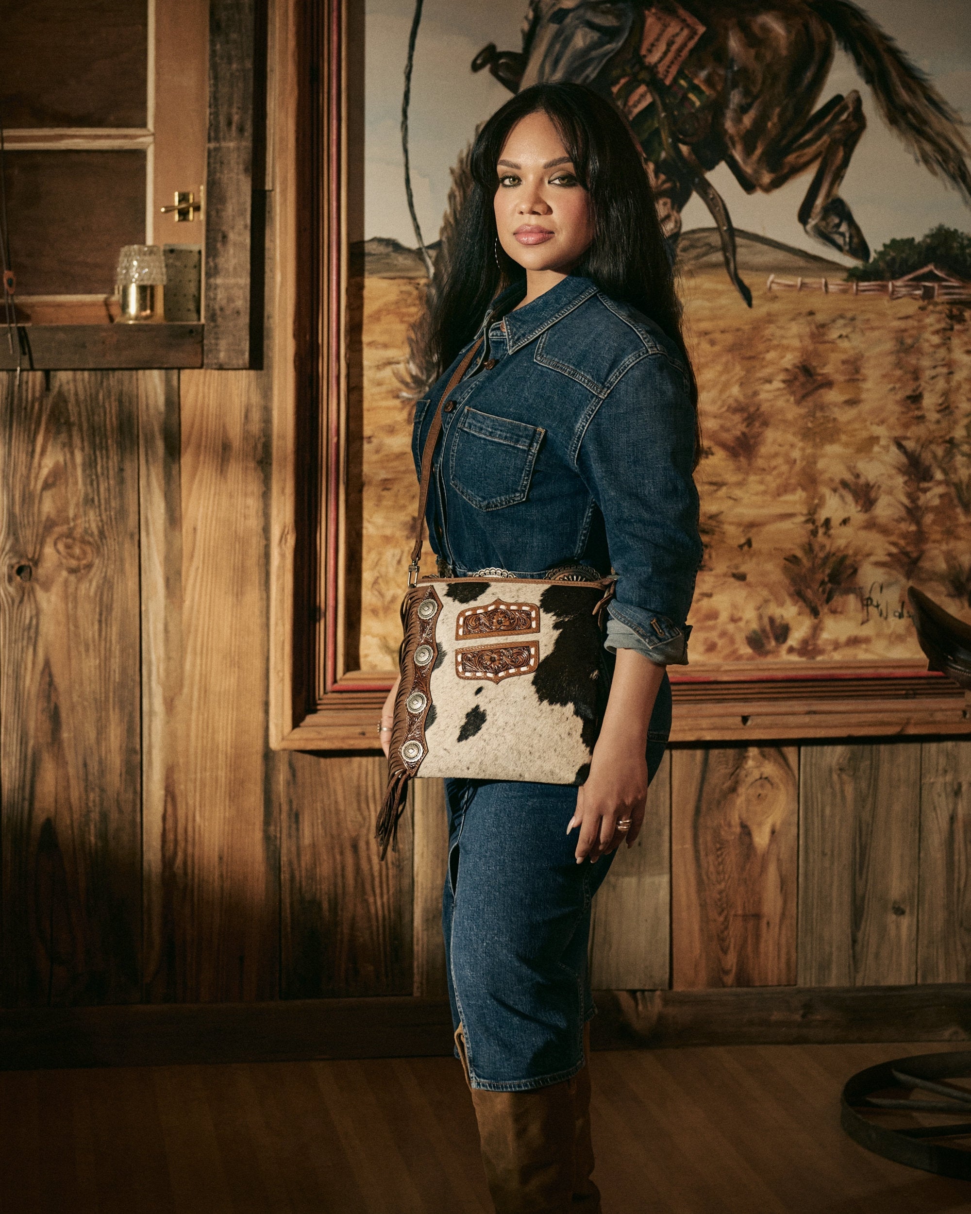 Ranch Queen Cowhide Tassle-Bag