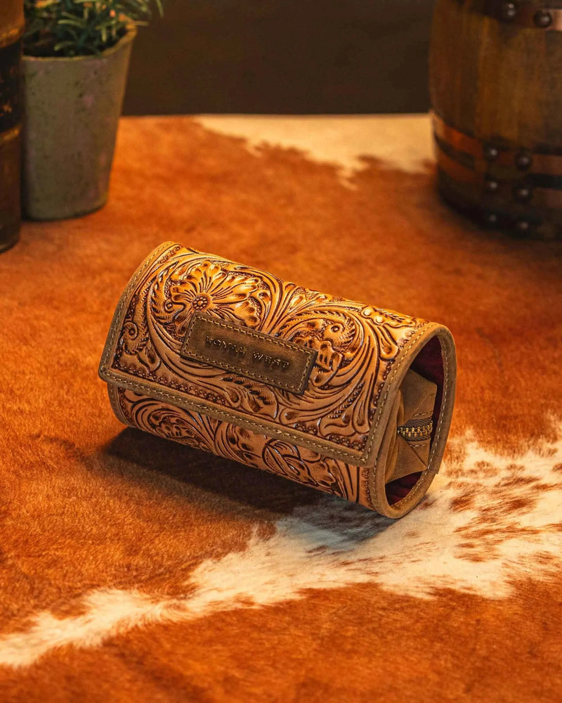 Hand-Tooled Leather Canyon Jewellery Case