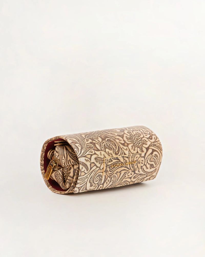 Canyon Jewellery Case in Embossed Floral Leather
