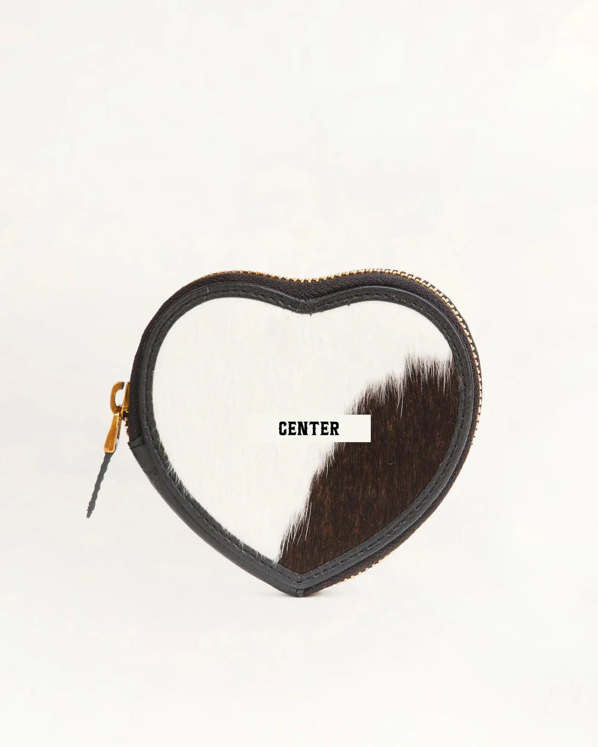 Black & White Cowhide Cupid Coin Pouch