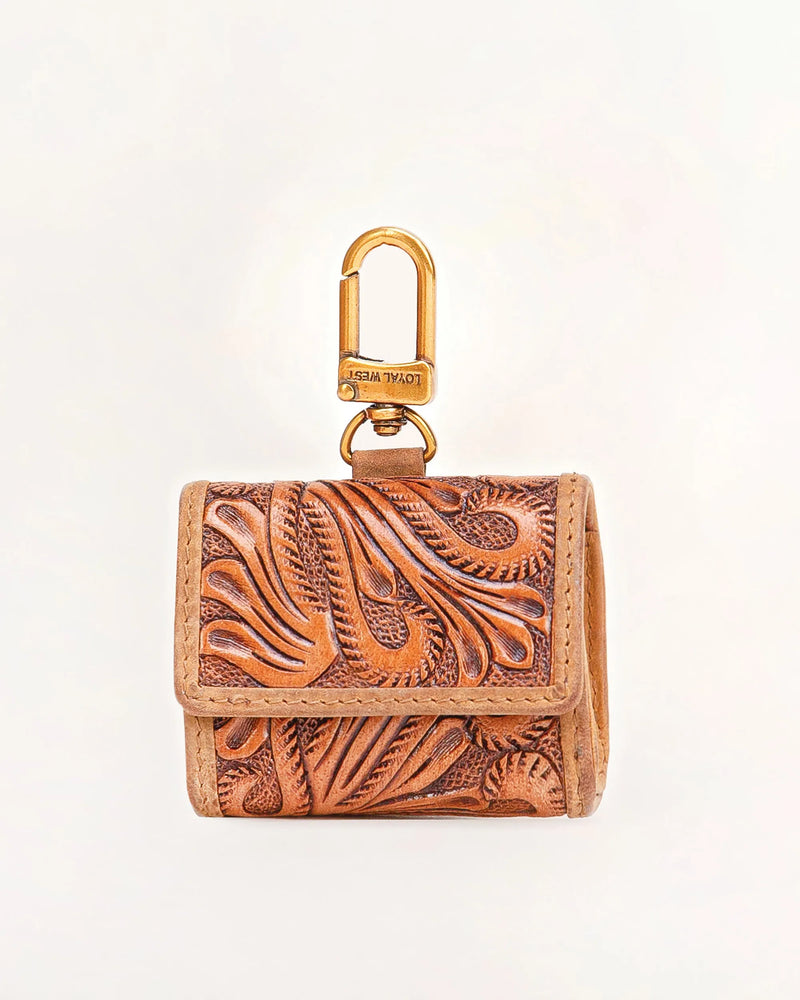 Handtooled Leather Gloriana Clip-On Bag Charm