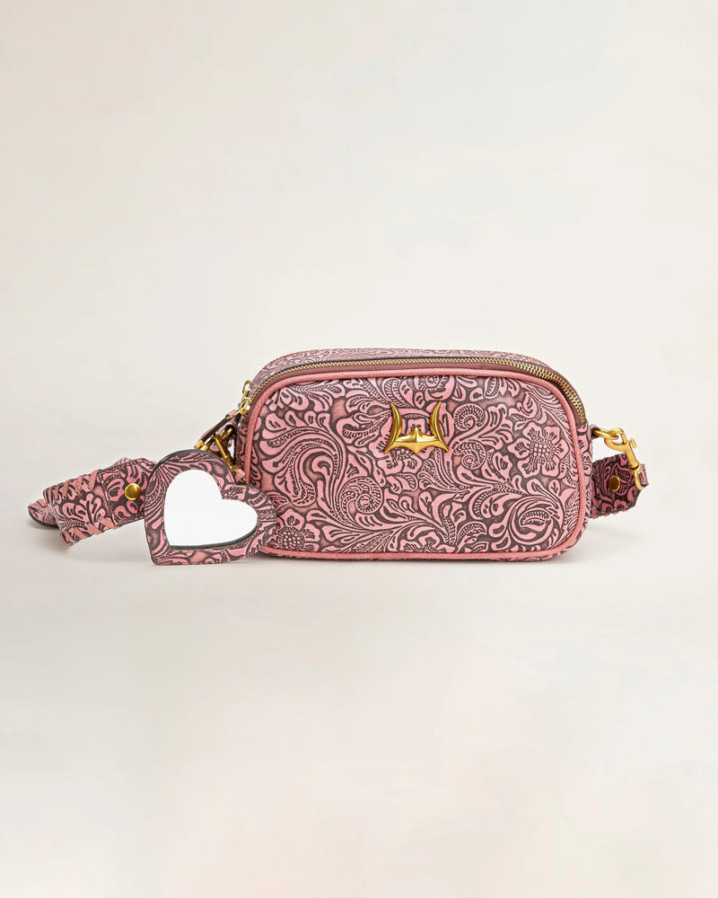 Sophia Shoulder Bag – Pink Floral Leather