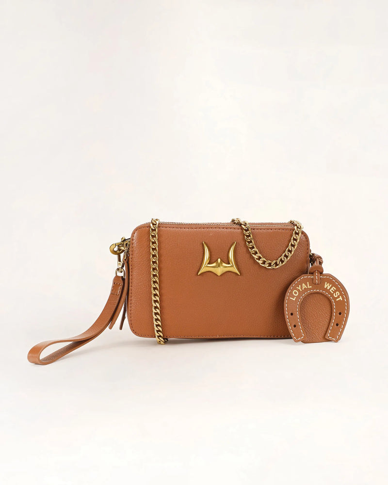 Shell Mini Purse in Brown Leather