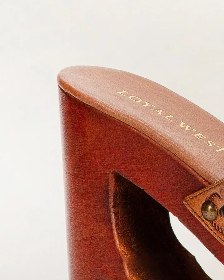 Desert Wanderer Sandals - Dark Brown Handtooled Leather