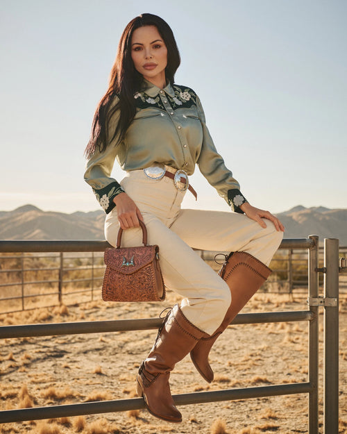 Dusty Trail High Boot In Calfskin