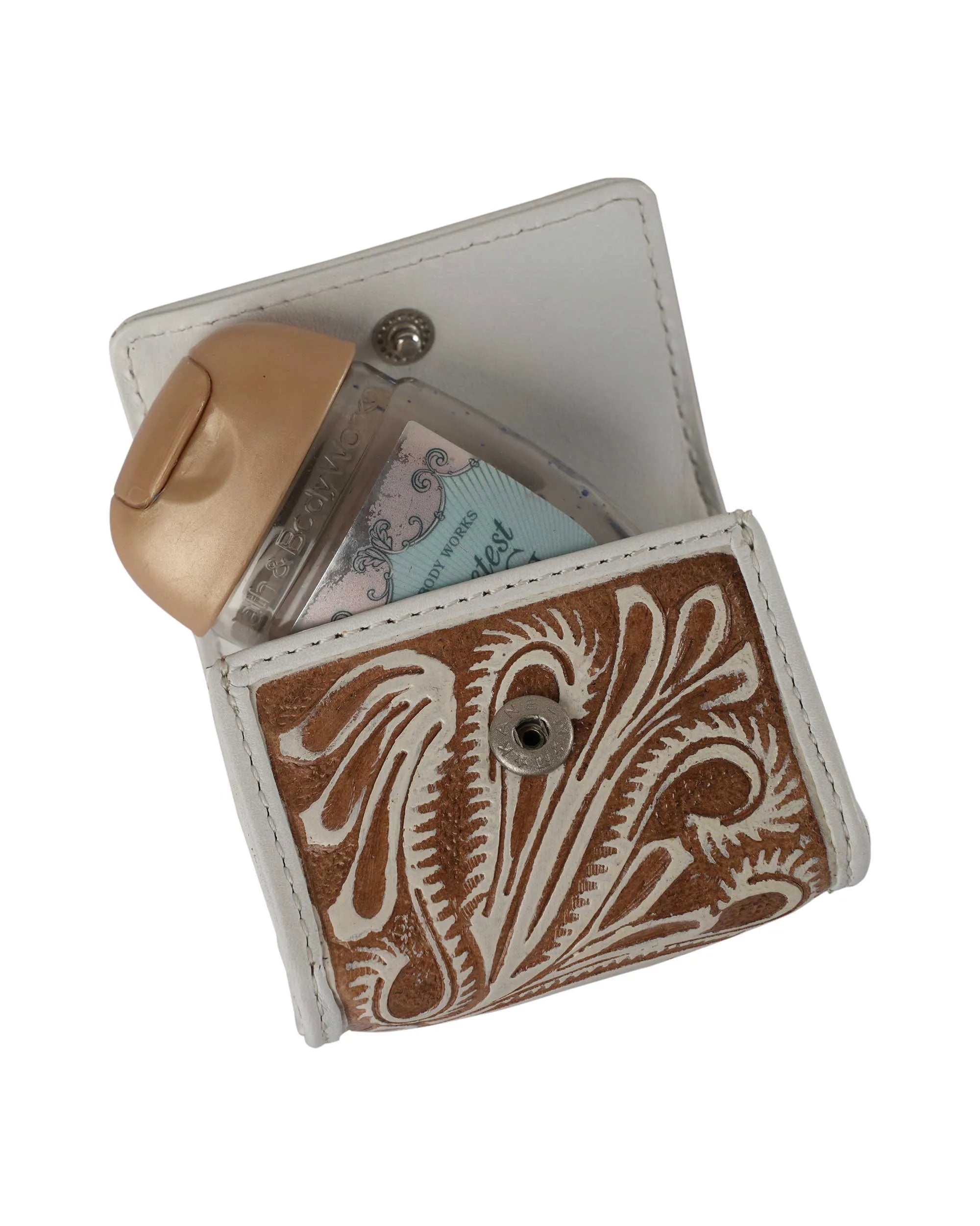 Handtooled Gloriana Clip-On Bag Charm - Ivory Dust