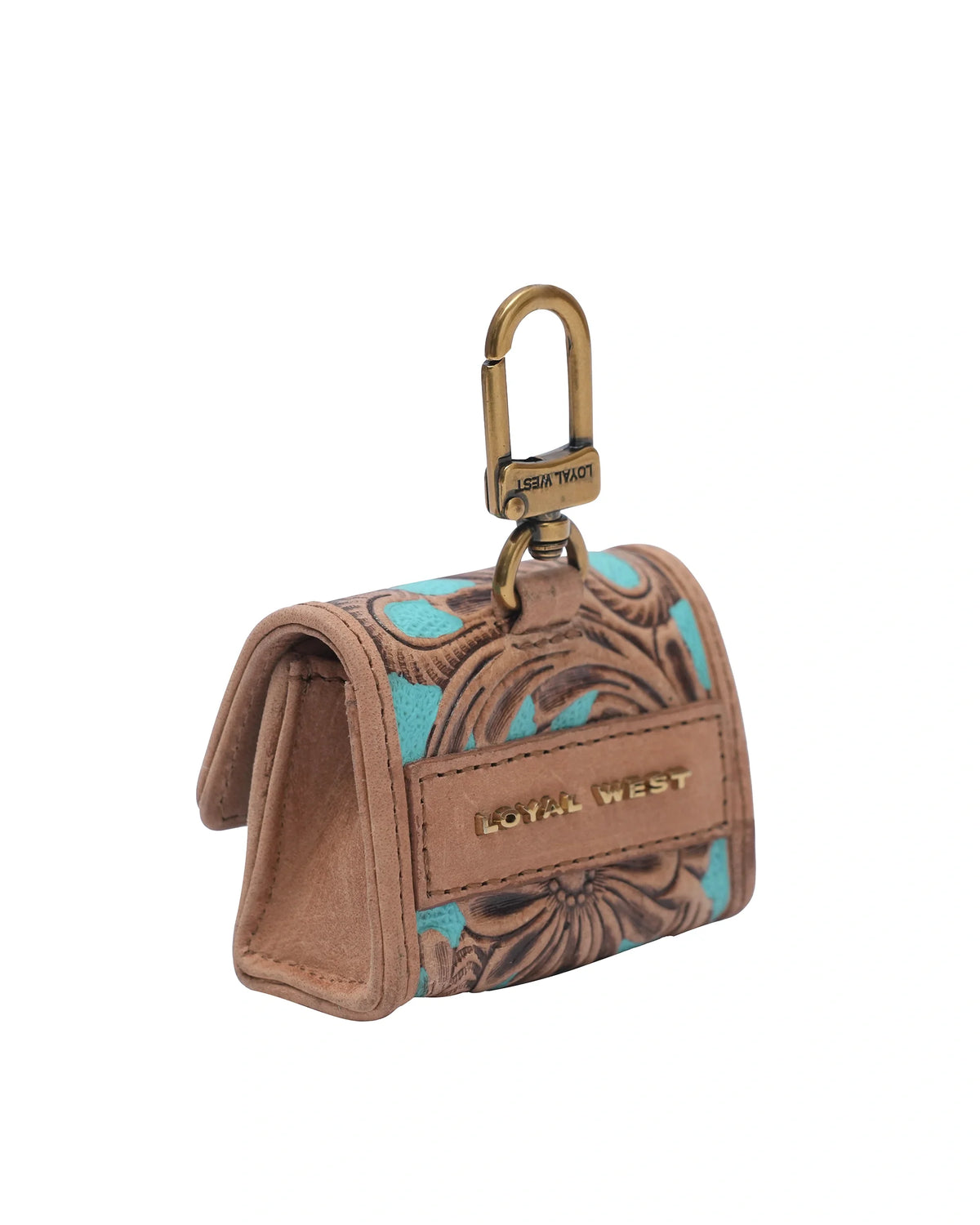 Handtooled Gloriana Clip On Bag Charm - Whiskey &amp; Water