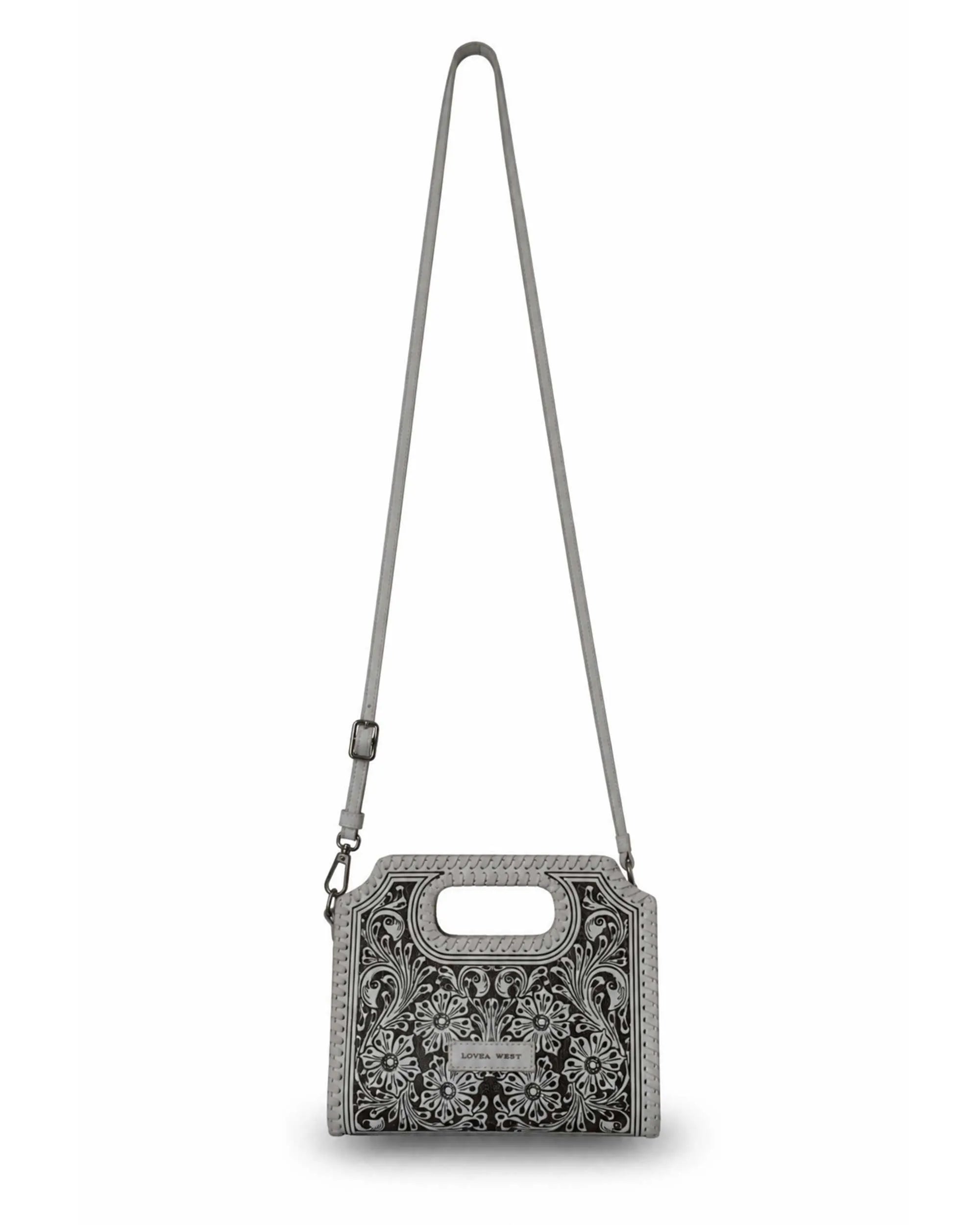 Handtooled Alma Medium Handbag - Ivory Dust